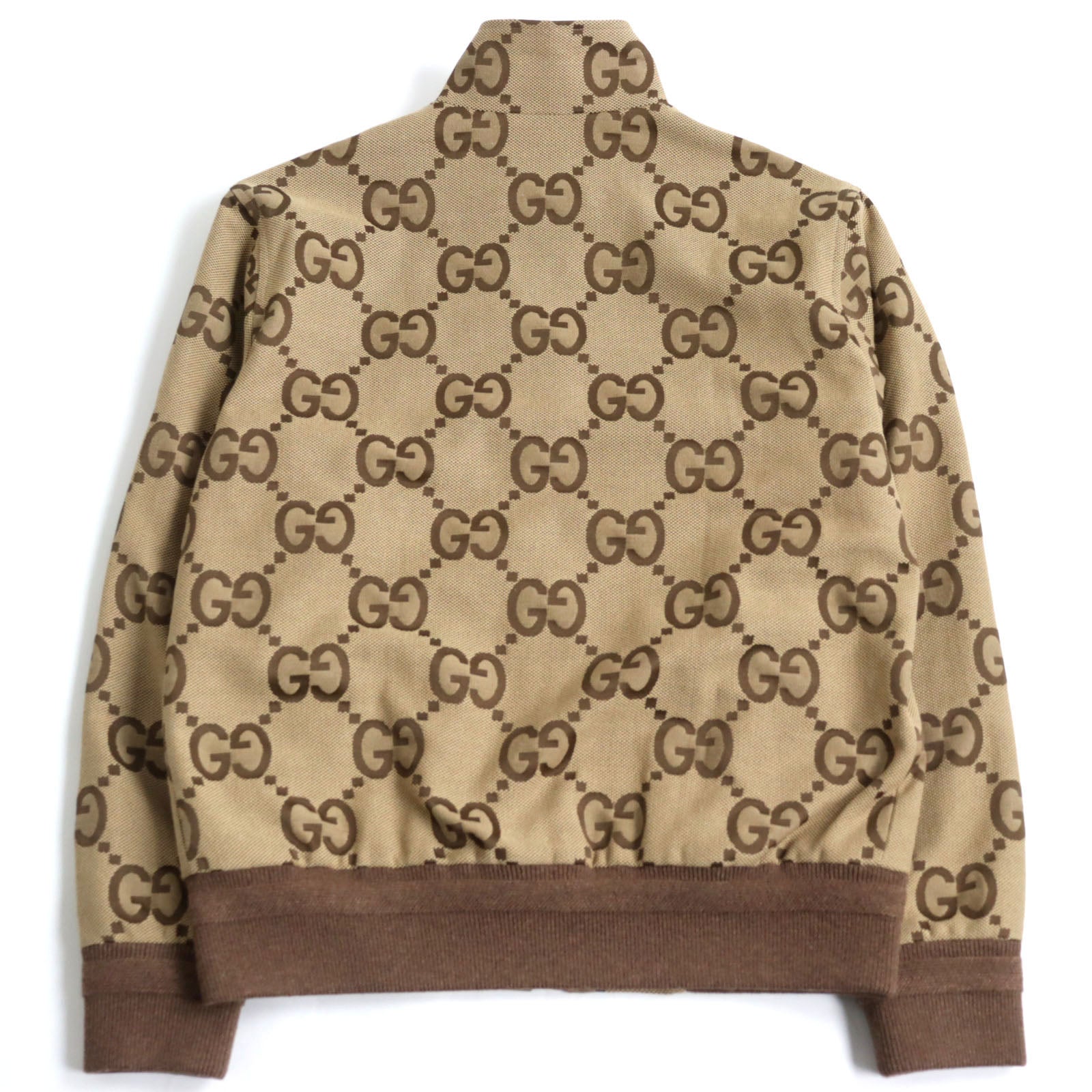 Gucci GG Canvas Leather Blouson Beige Brown