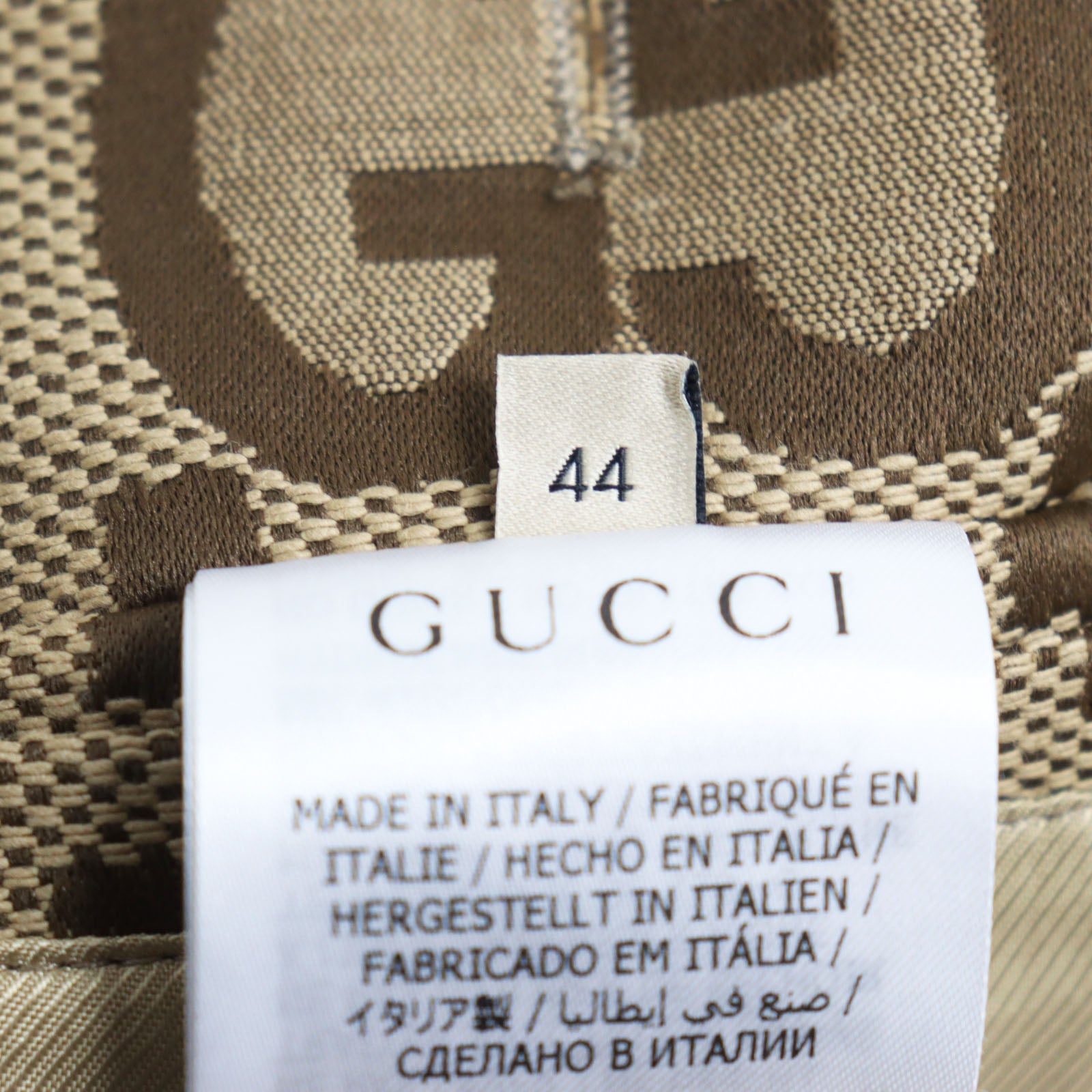 Gucci GG Canvas Leather Blouson Beige Brown