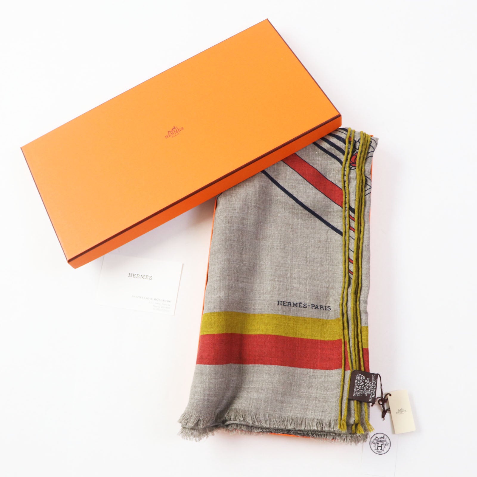 Hermes Cashmere Silk Rectangle Sangles Stall