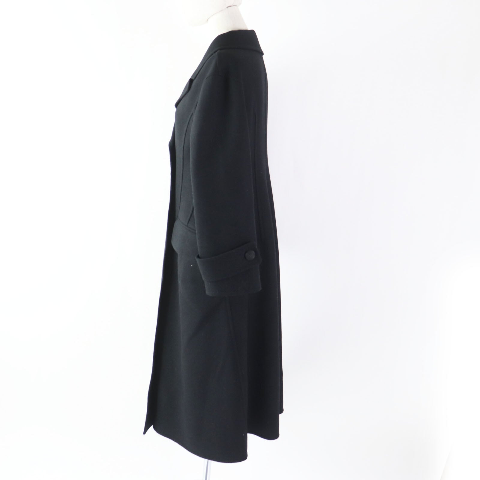 Dior Wool Rabbit Double Breasted Coat Black 40