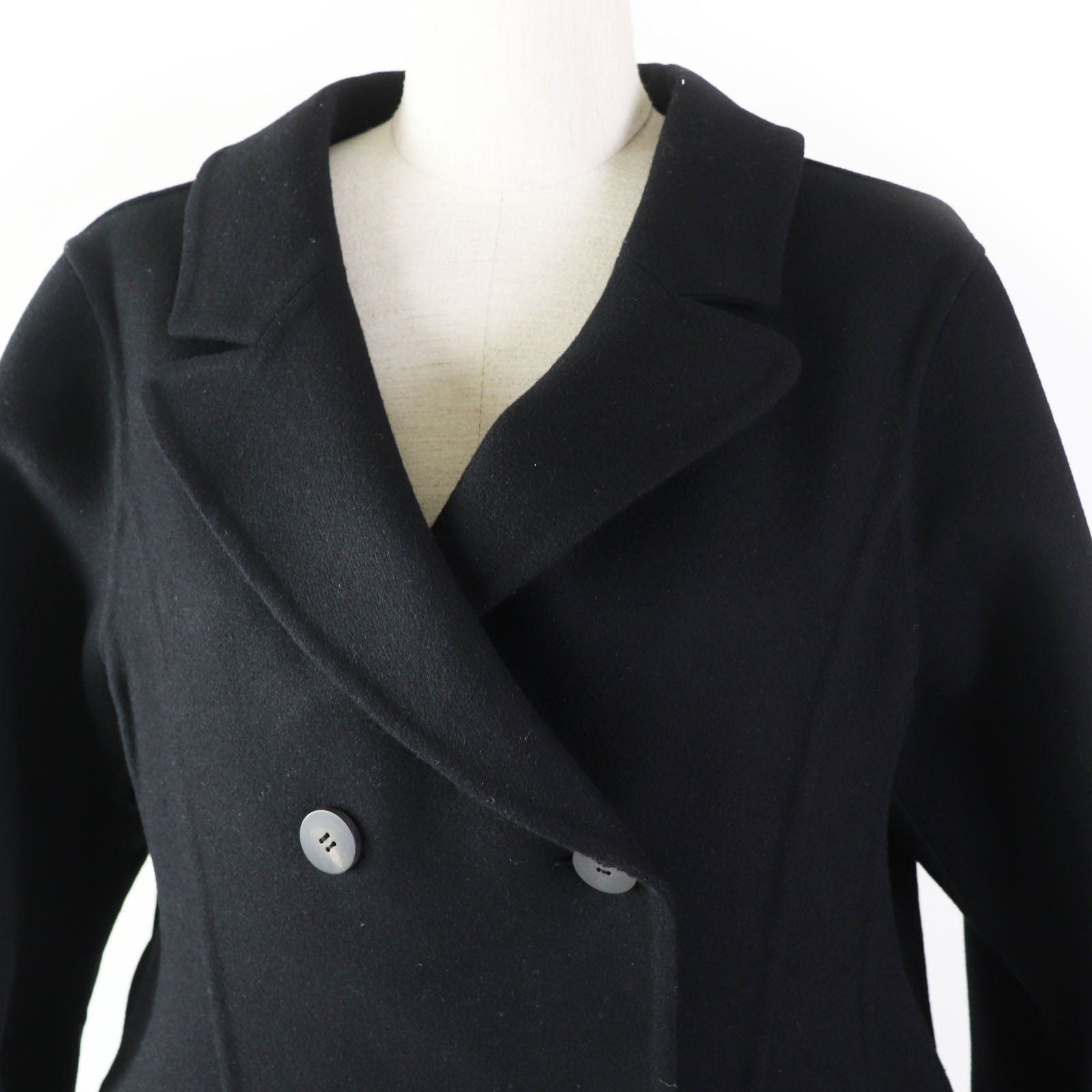 Dior Wool Rabbit Double Breasted Coat Black 40