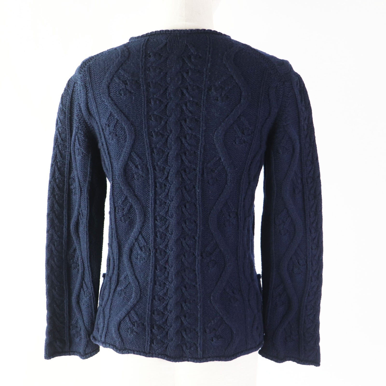 Chanel Cashmere Cable Knit Cardigan Navy