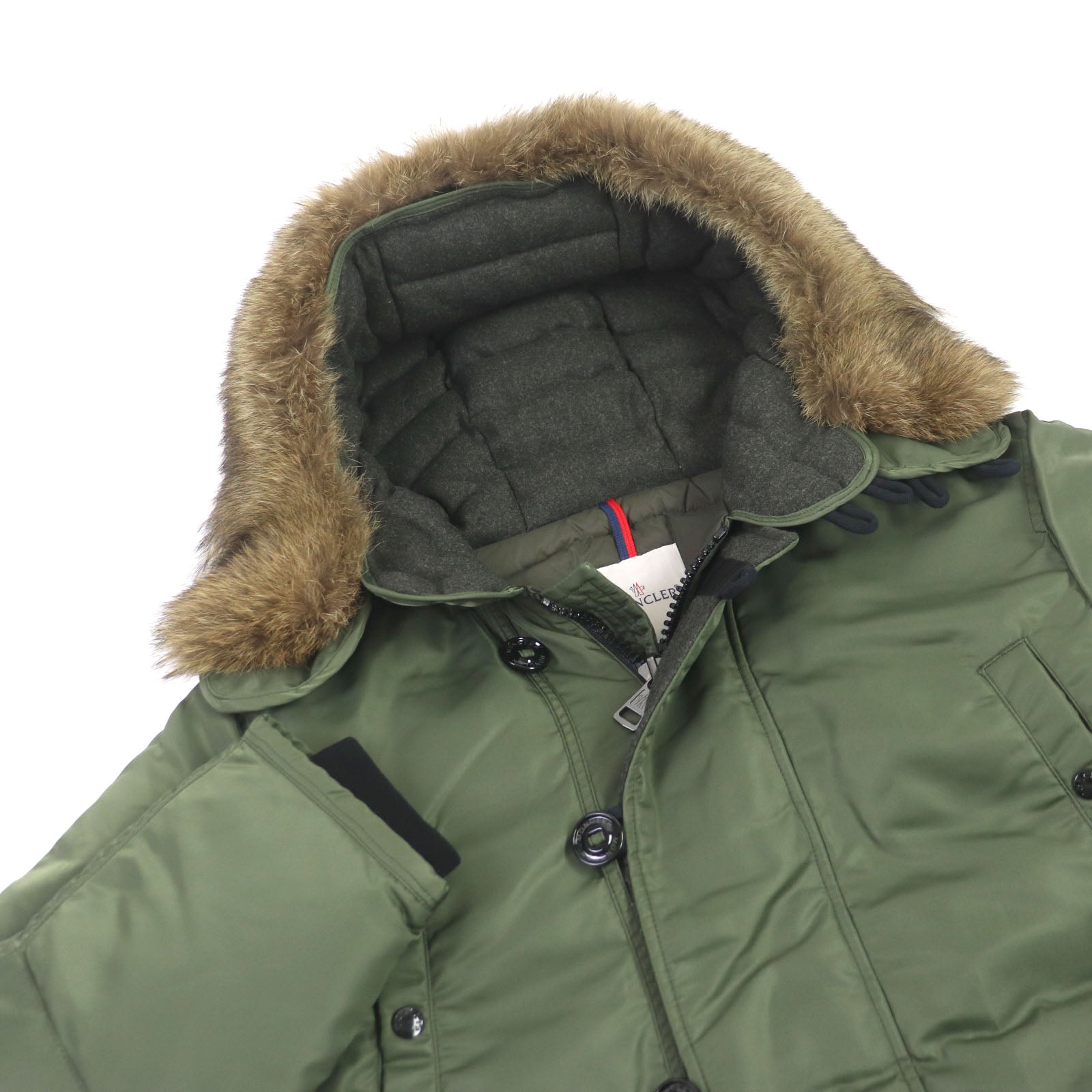 Moncler RONIER Nylon Down Coat Khaki