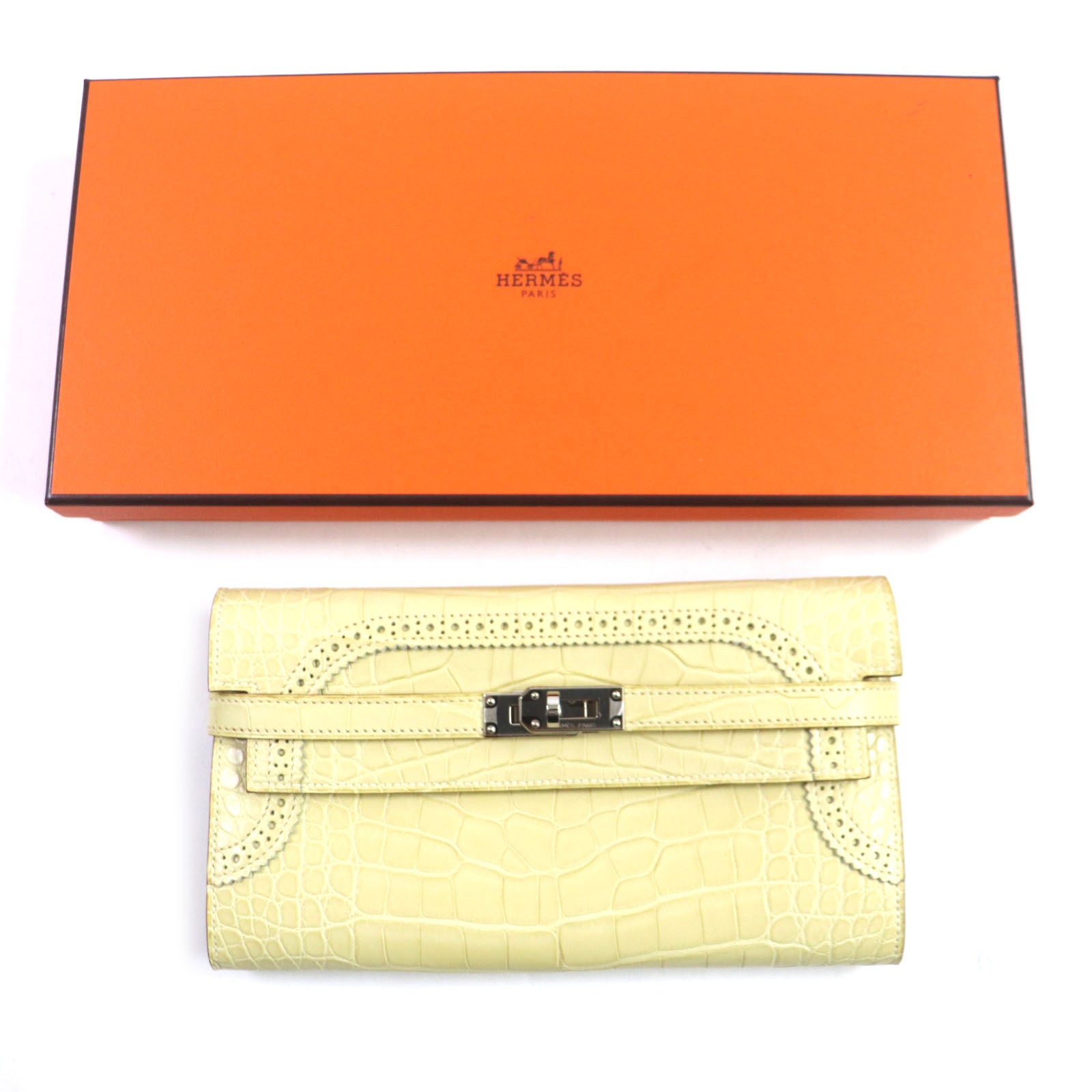 Hermes Kelly Wallet Long Gillies Alligator