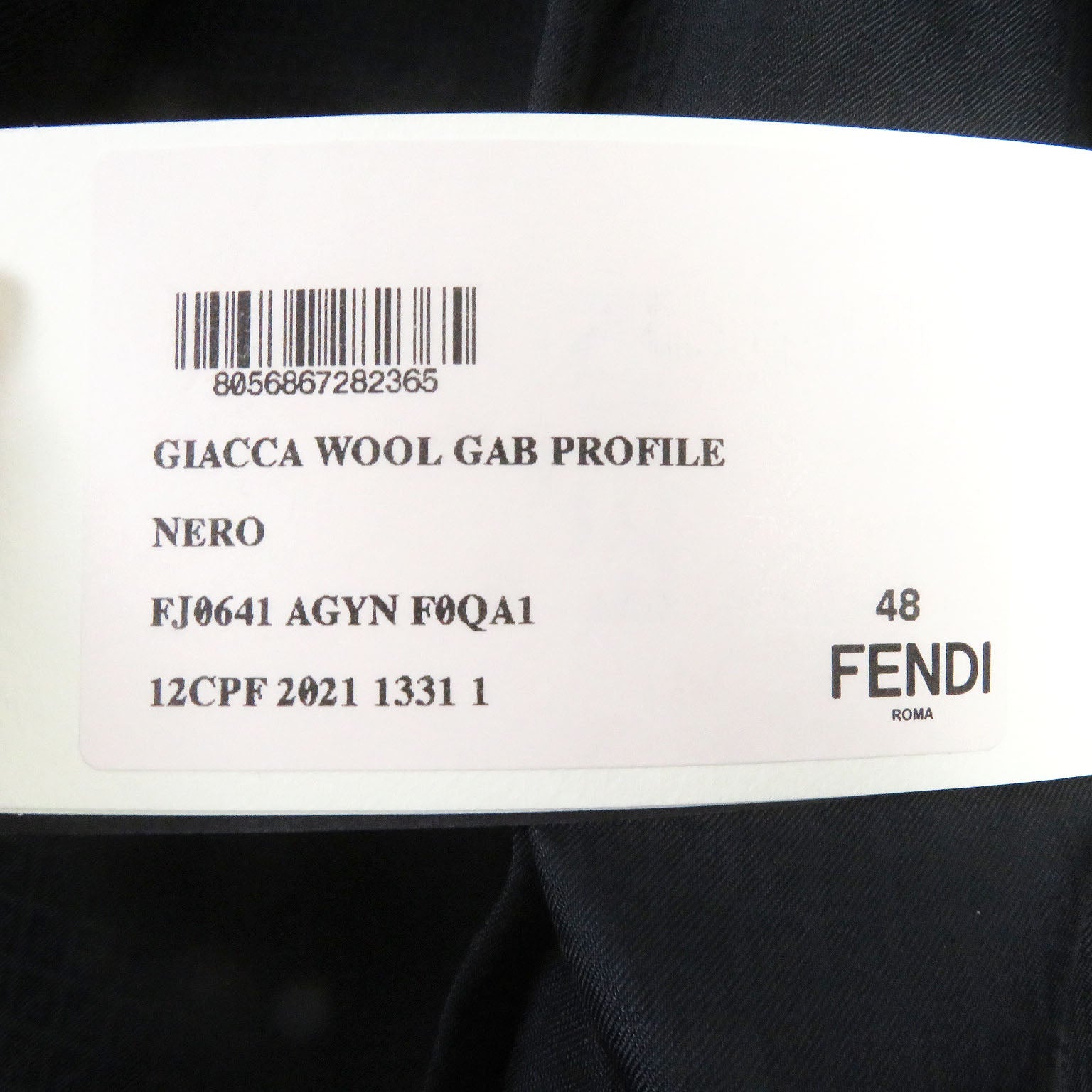 Fendi Wool Polyester Blazer Jacket Black 48