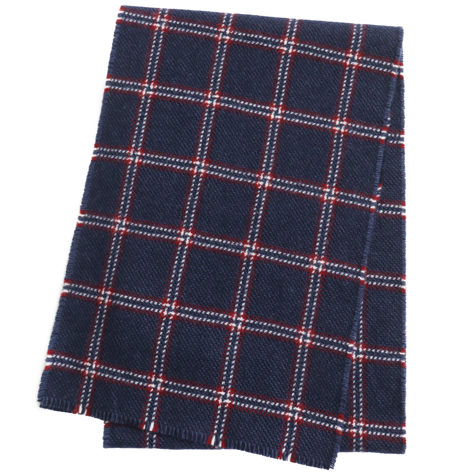 Johnstons Cashmere Check Scarf Blue Red