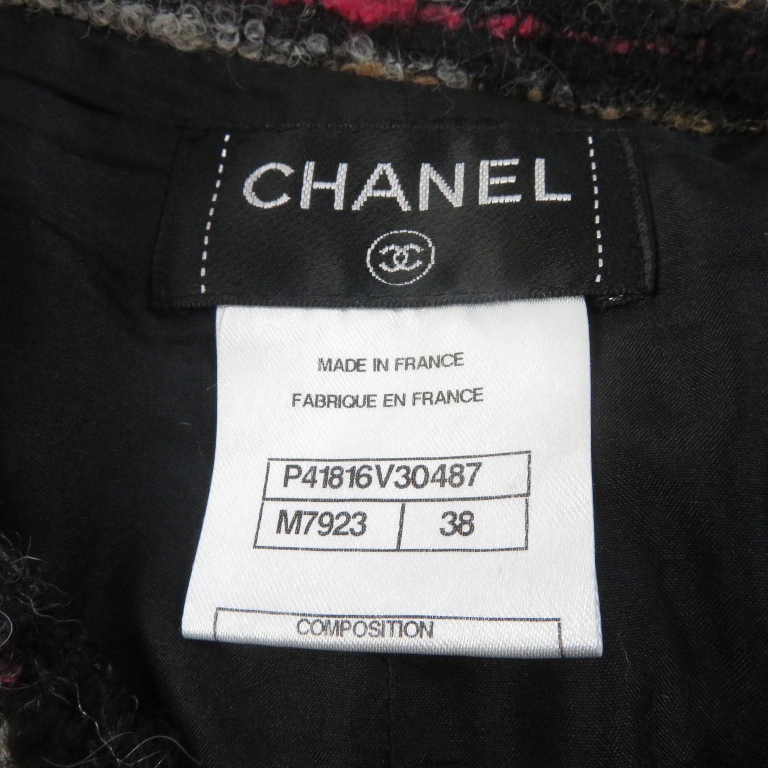 Chanel Tweed Jacket Skirt Set Multicolor 36 38