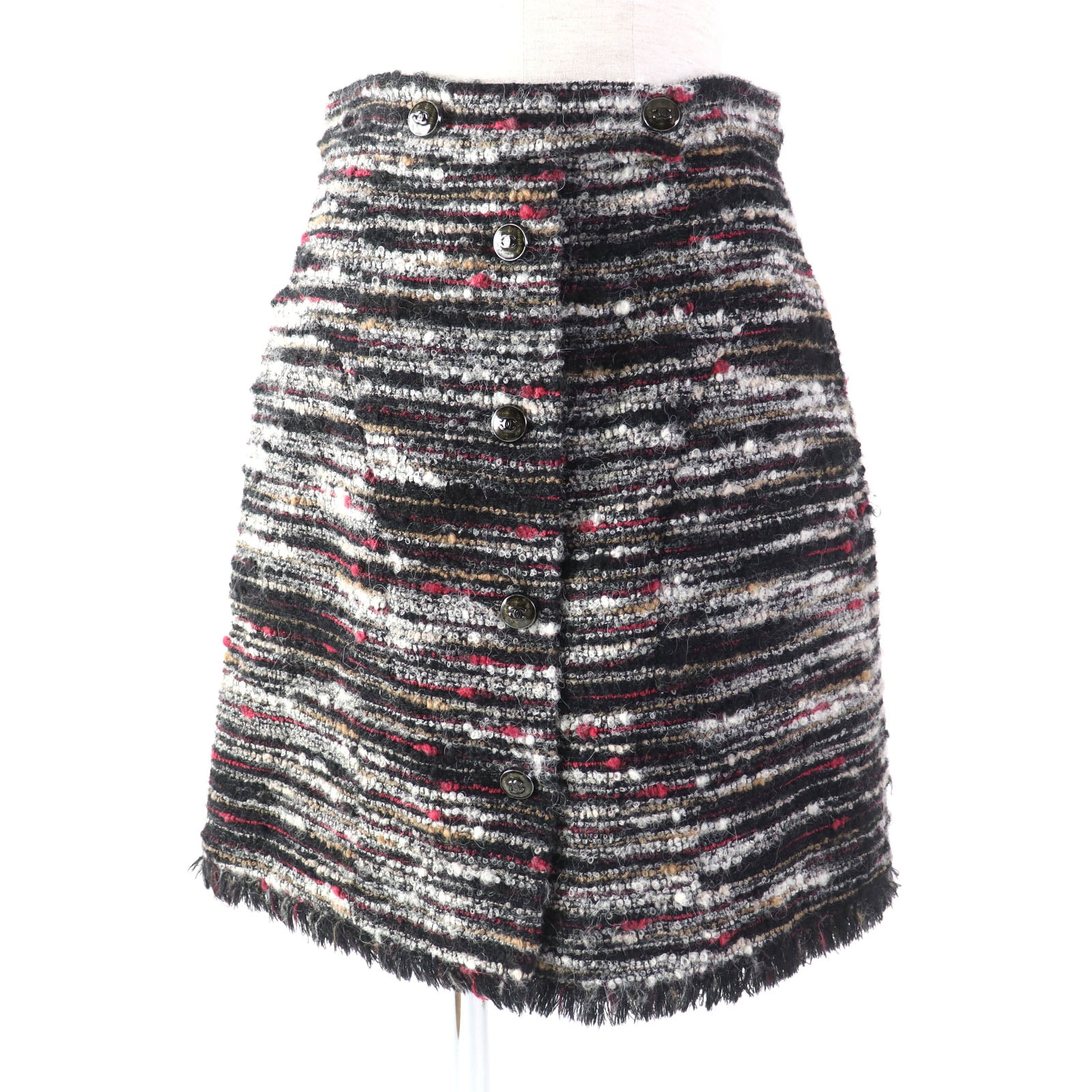 Chanel Tweed Jacket Skirt Set Multicolor 36 38