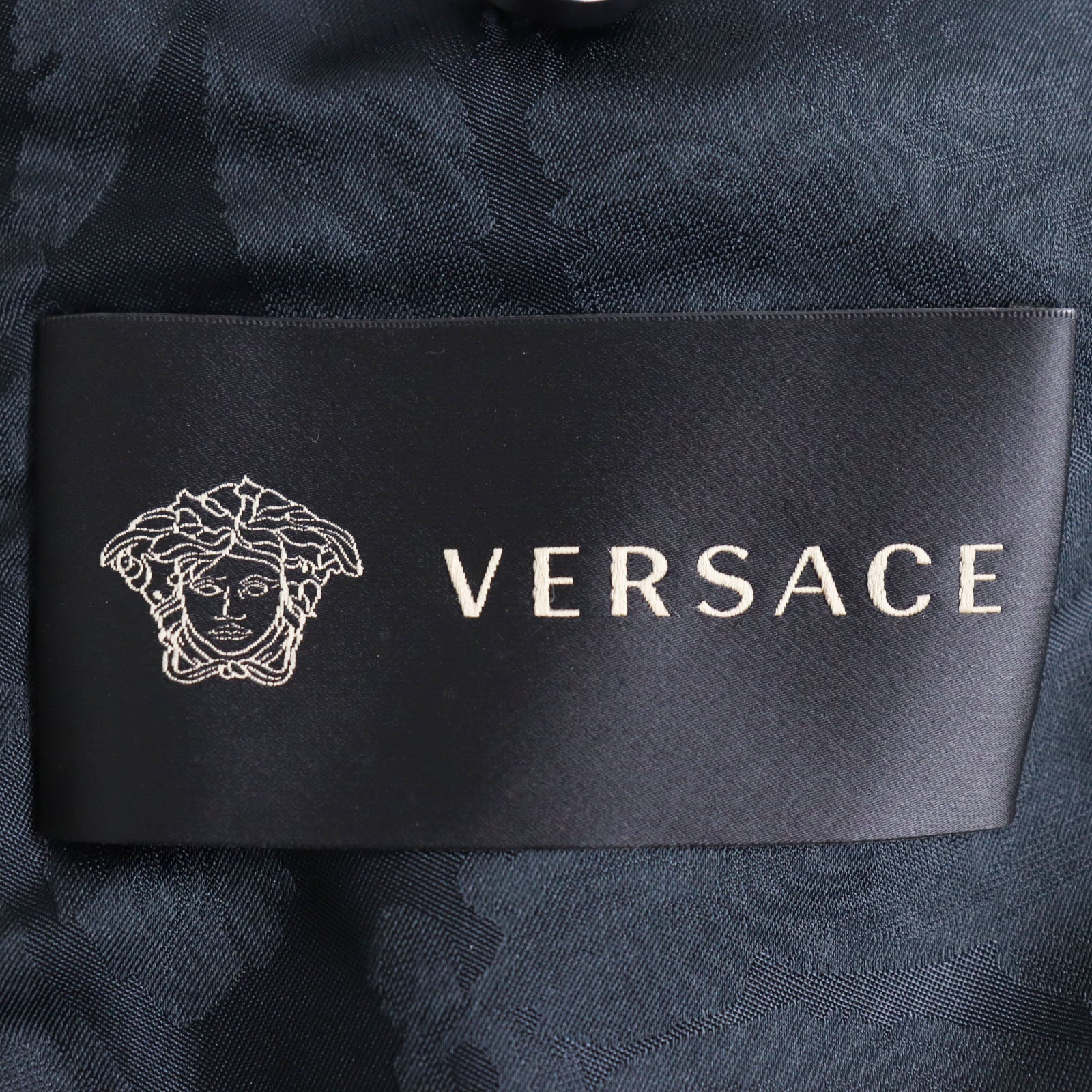 Versace Medusa Silk Blend Double Breasted Jacket