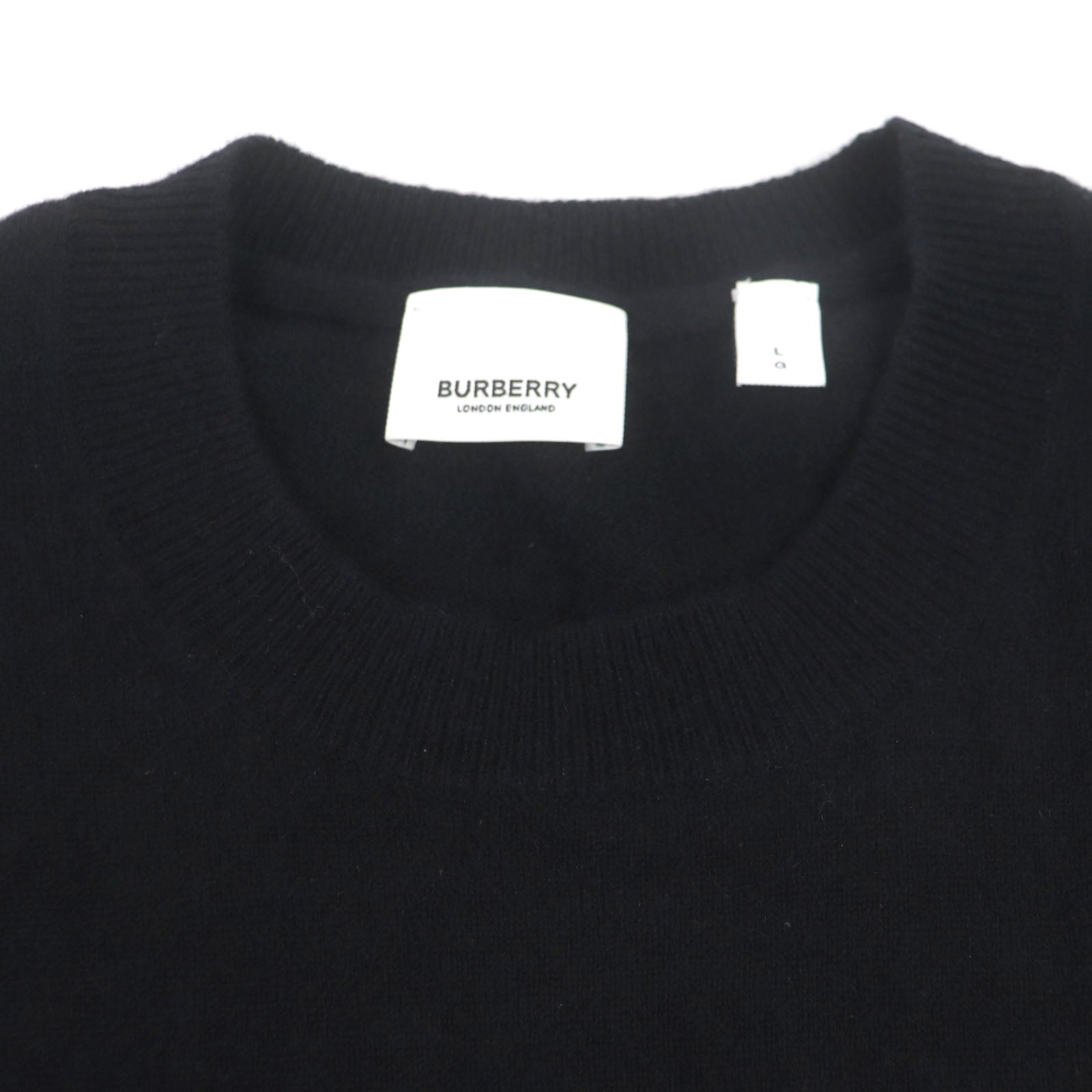 Burberry Cashmere Crew Neck Knit Sweater Black