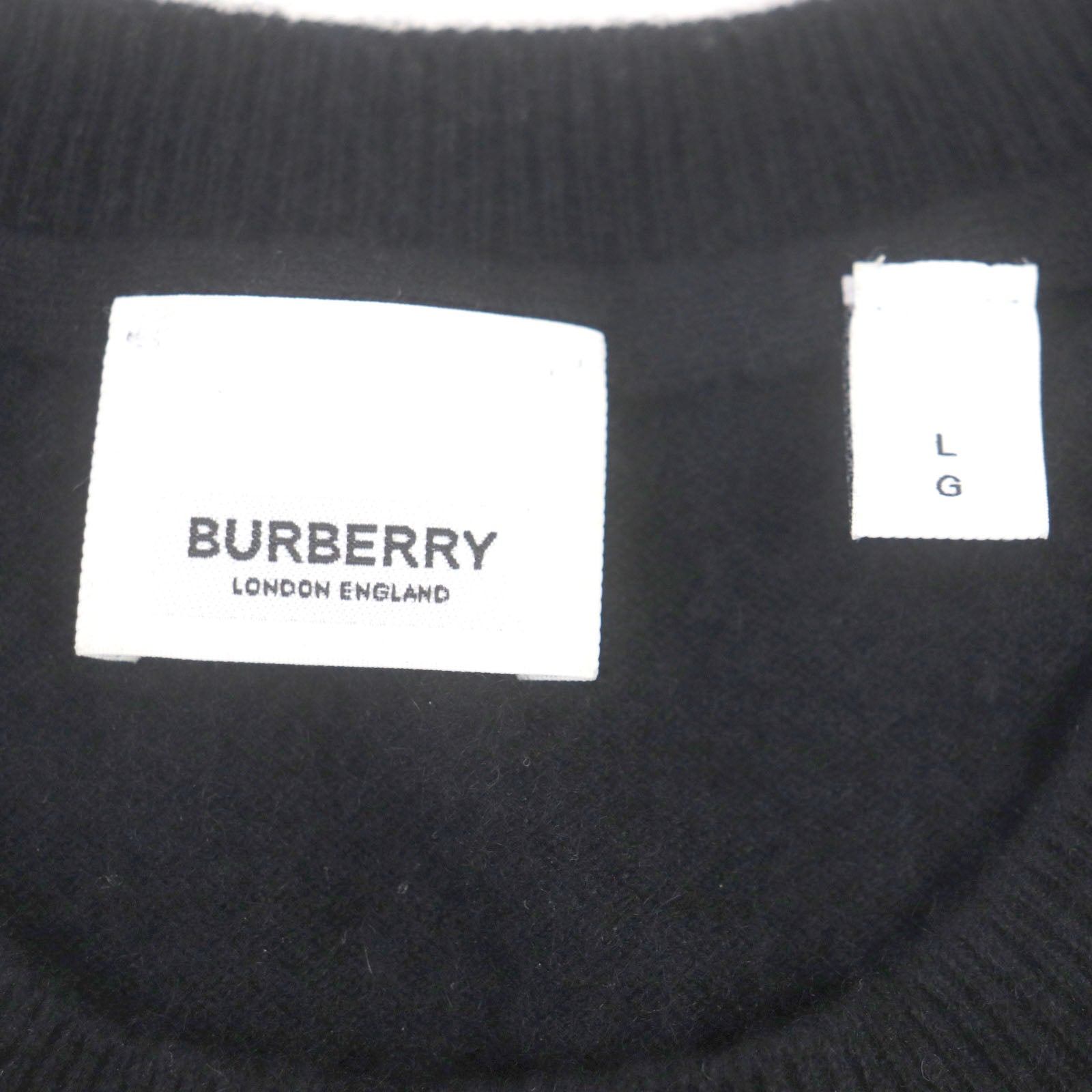 Burberry Cashmere Crew Neck Knit Sweater Black