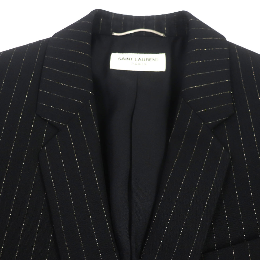 Saint Laurent Wool Polyester Stripe Double Jacket