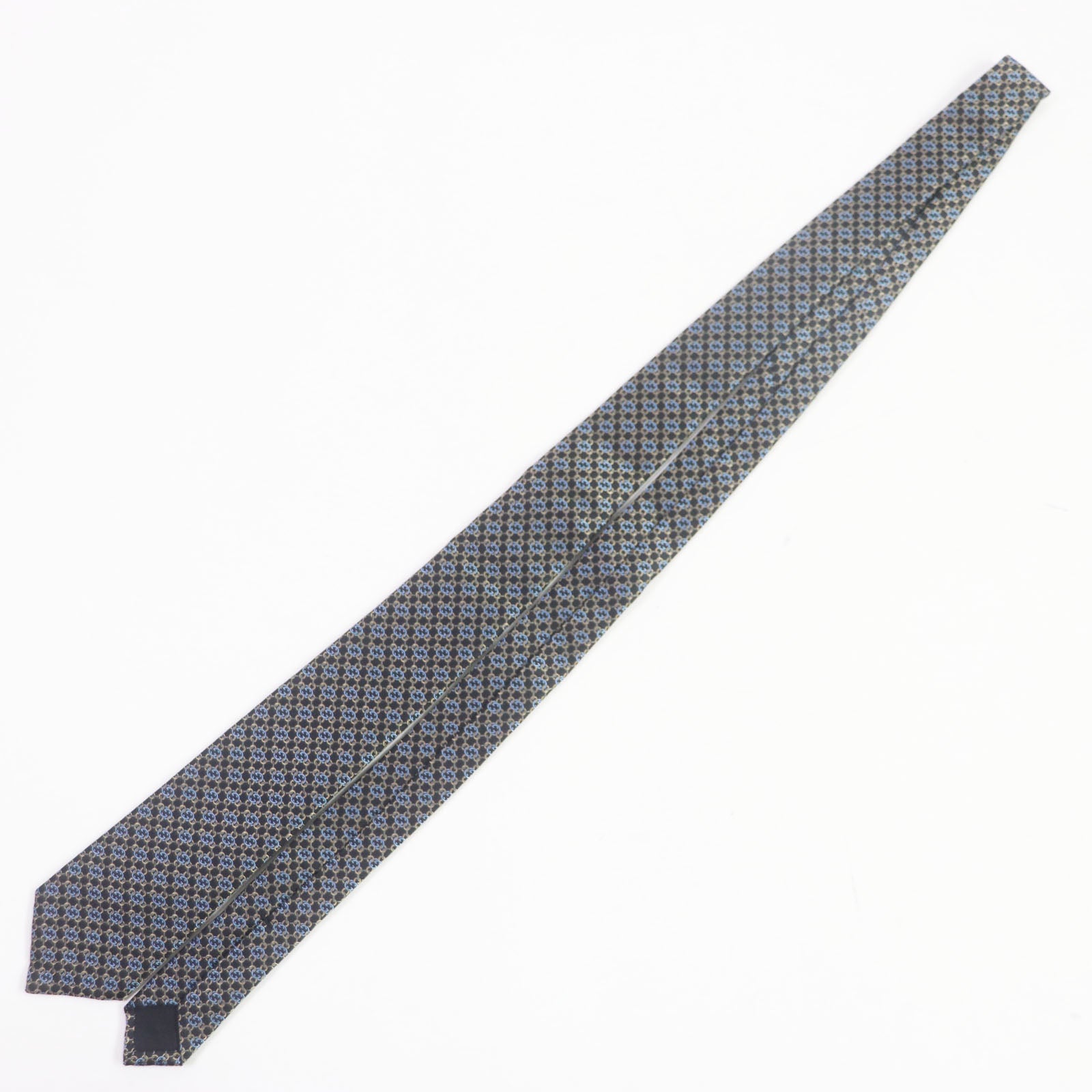 Gucci Silk GG Pattern Tie Black Gold Blue