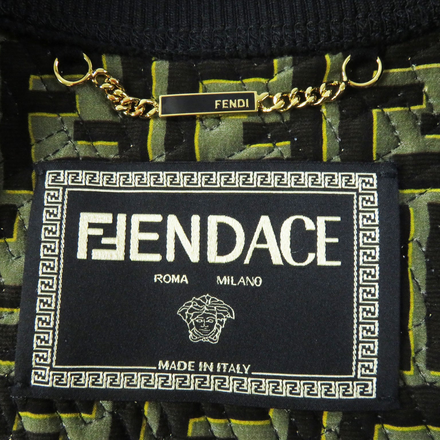 Fendi Versace FF Logo Blouson Black Multi