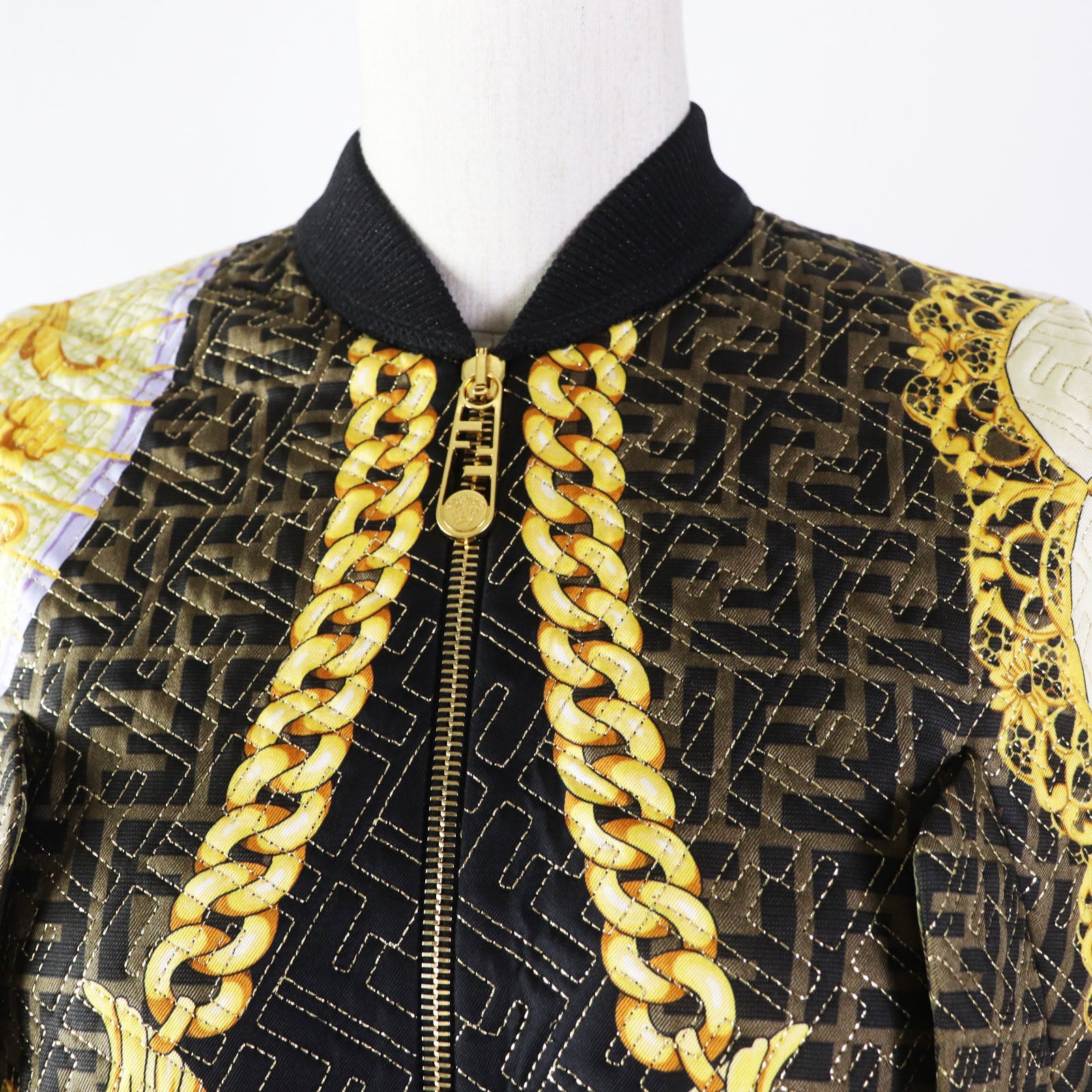 Fendi Versace FF Logo Baroque Blouson Black