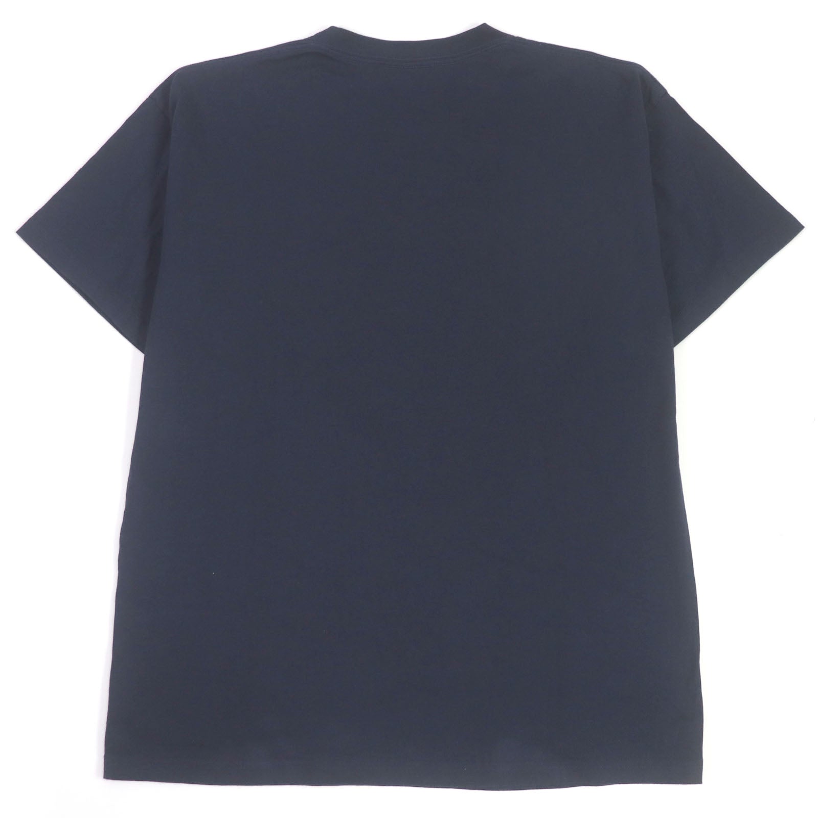 Balenciaga Logo Patch Cotton Crew Neck T-Shirt Navy S