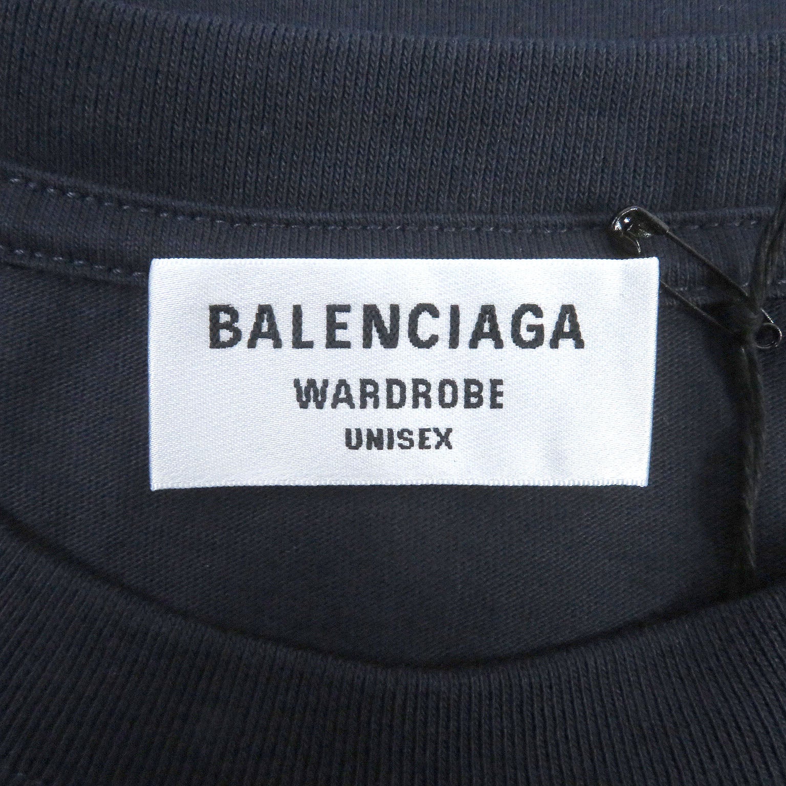 Balenciaga Logo Patch Cotton Crew Neck T-Shirt Navy S