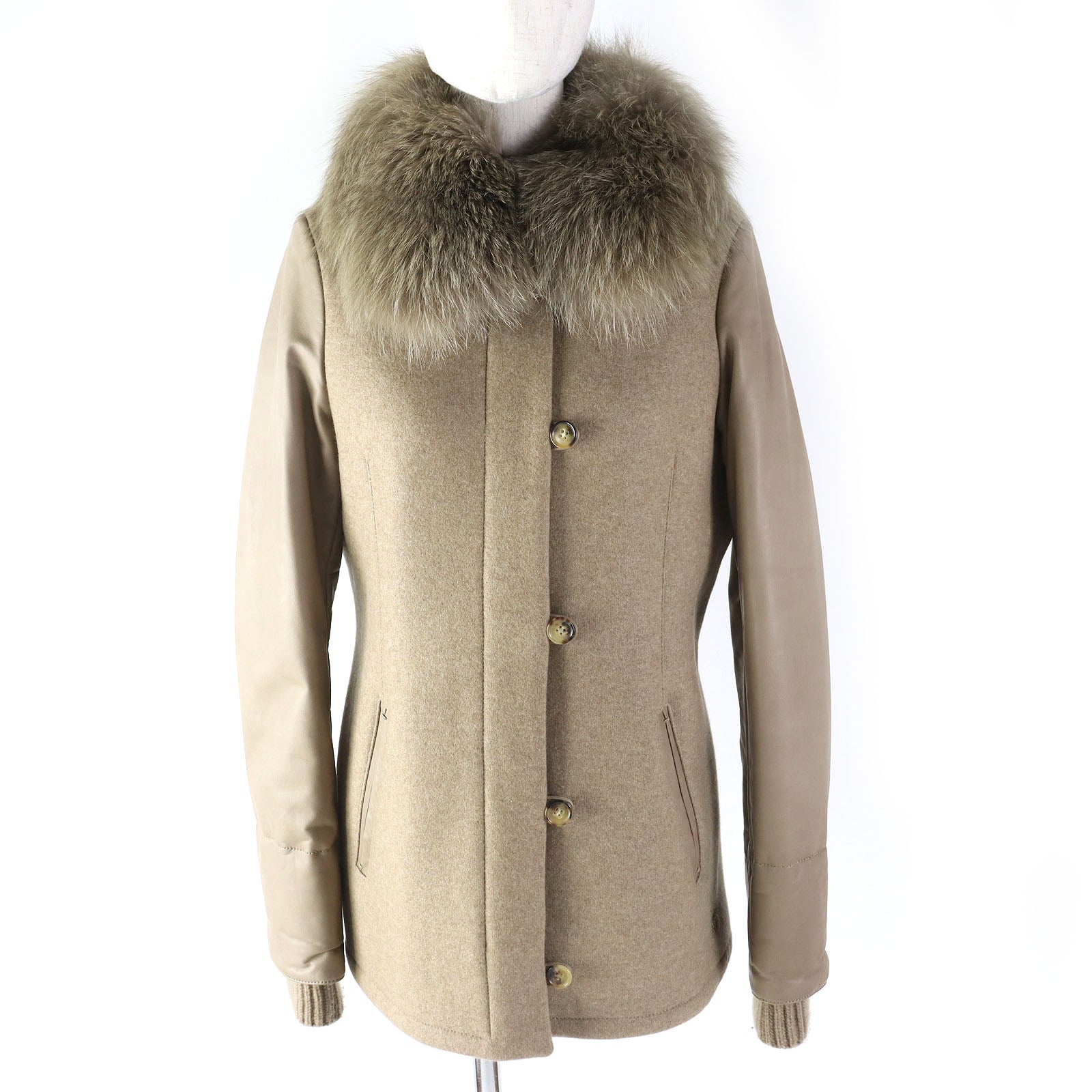 Loro Piana Cashmere Leather Jacket with Fox Fur