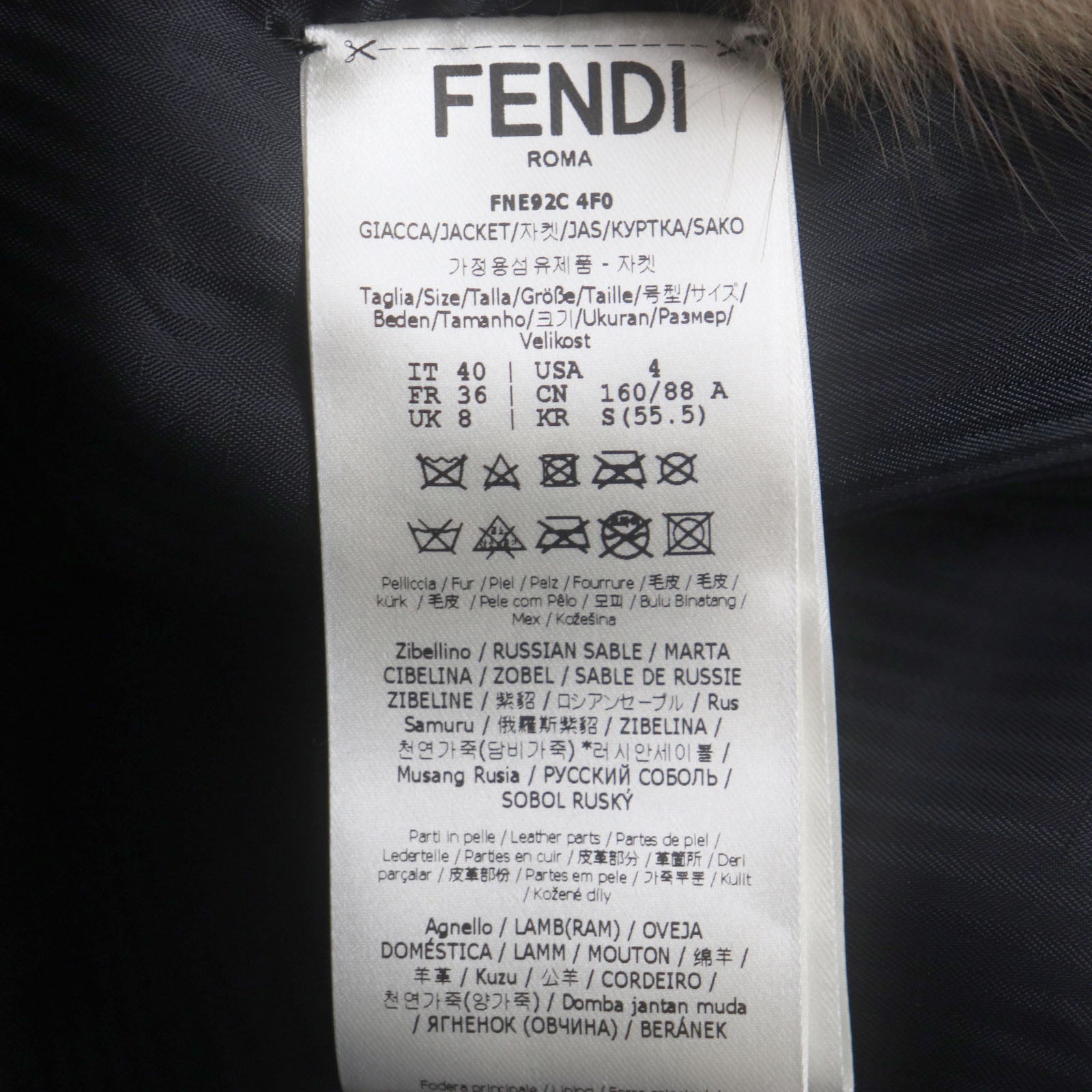 Fendi Genuine Fur Coat Light Brown 40