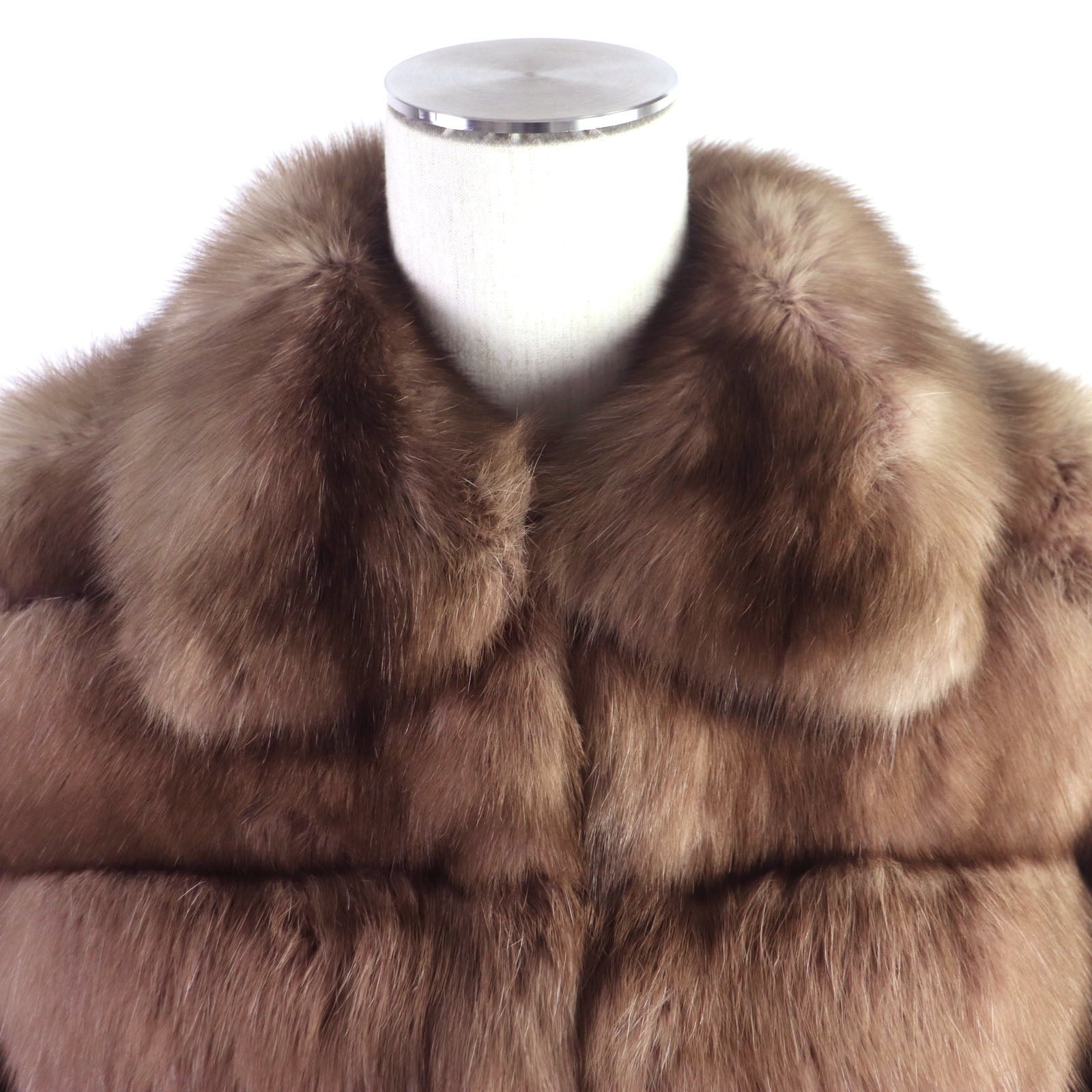 Fendi Russian Sable Fur Coat Pink Brown 40