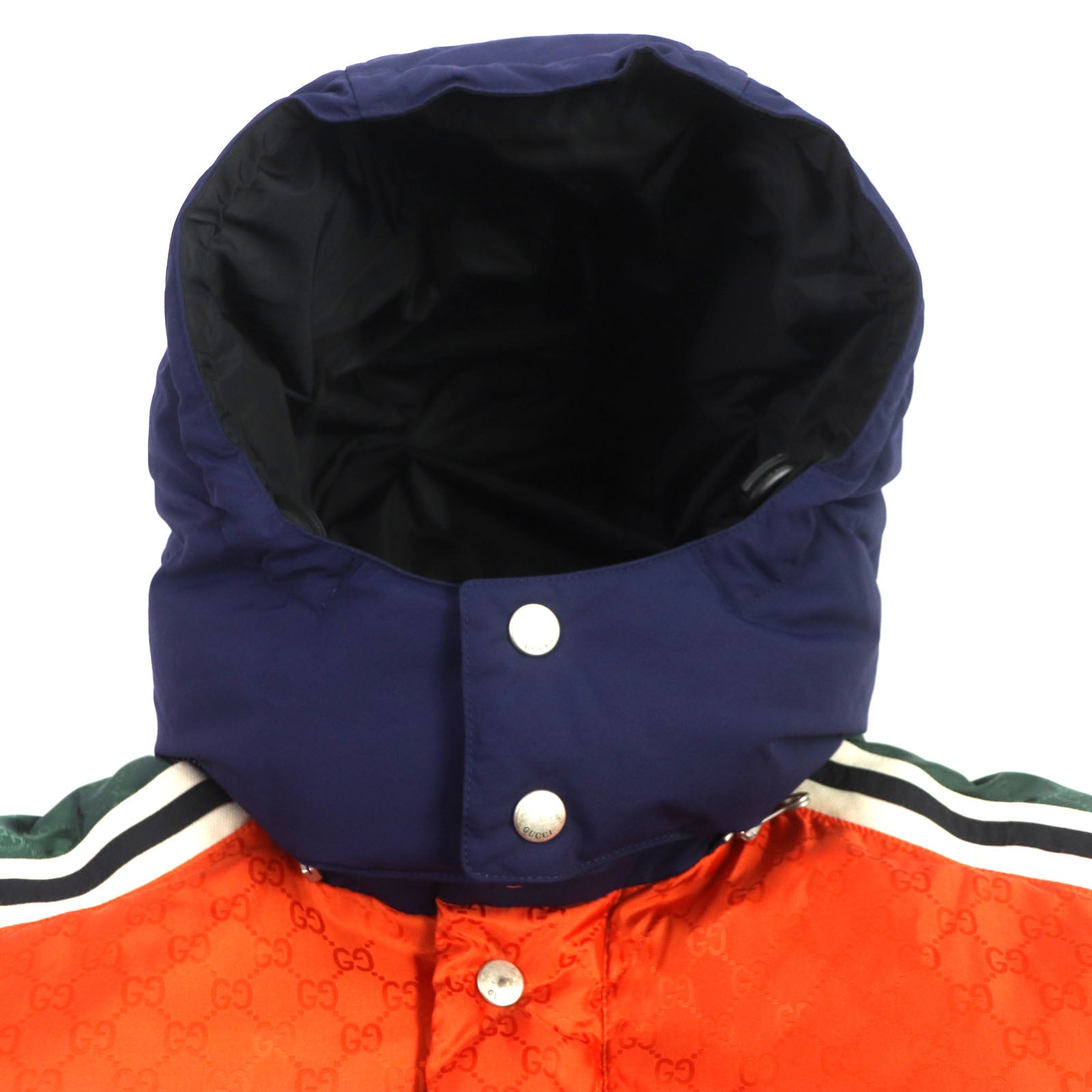 Gucci Nylon GG Monogram Hooded Down Jacket