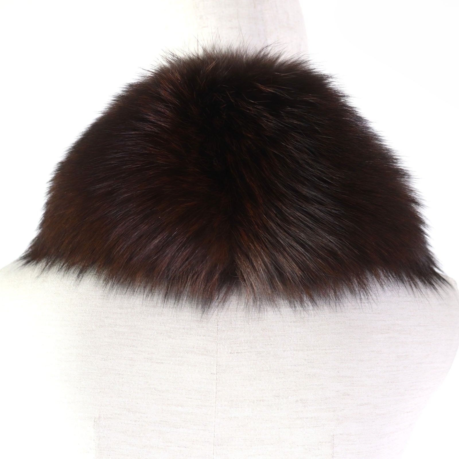 Salvatore Ferragamo Fox Fur Shawl with Gancini Metal