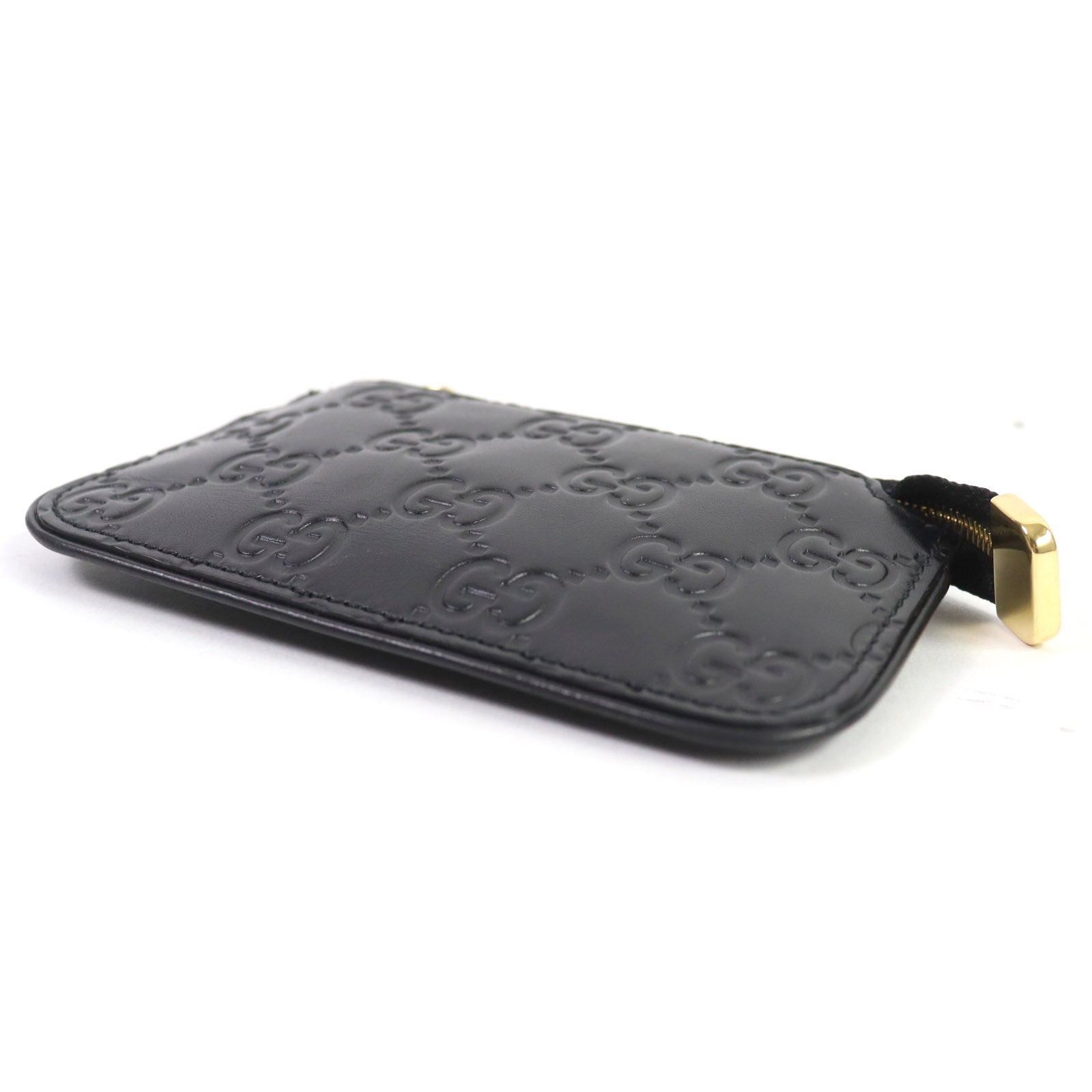 Gucci GG Logo Leather Coin Case with Key Ring