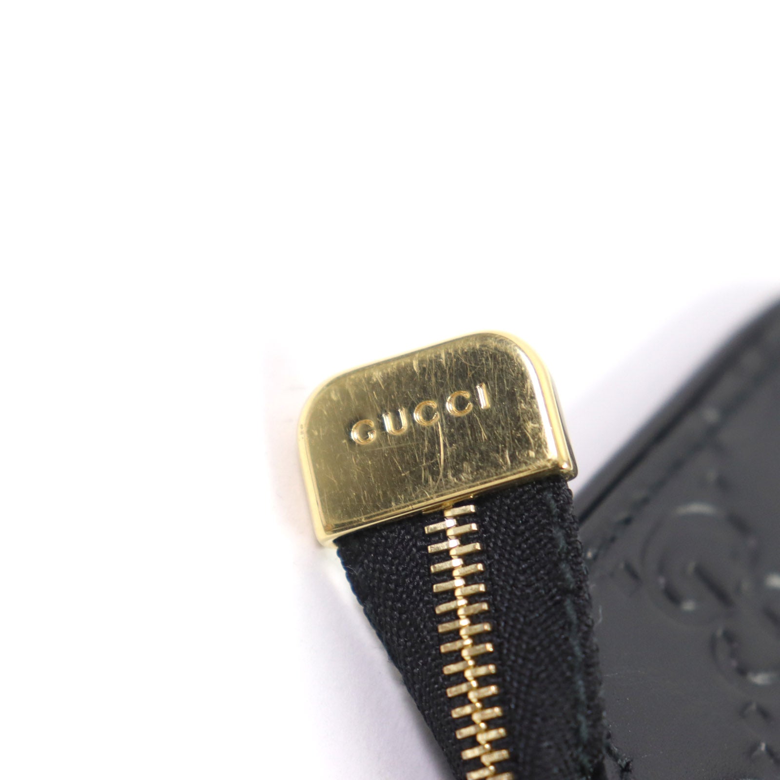 Gucci GG Logo Leather Coin Case with Key Ring