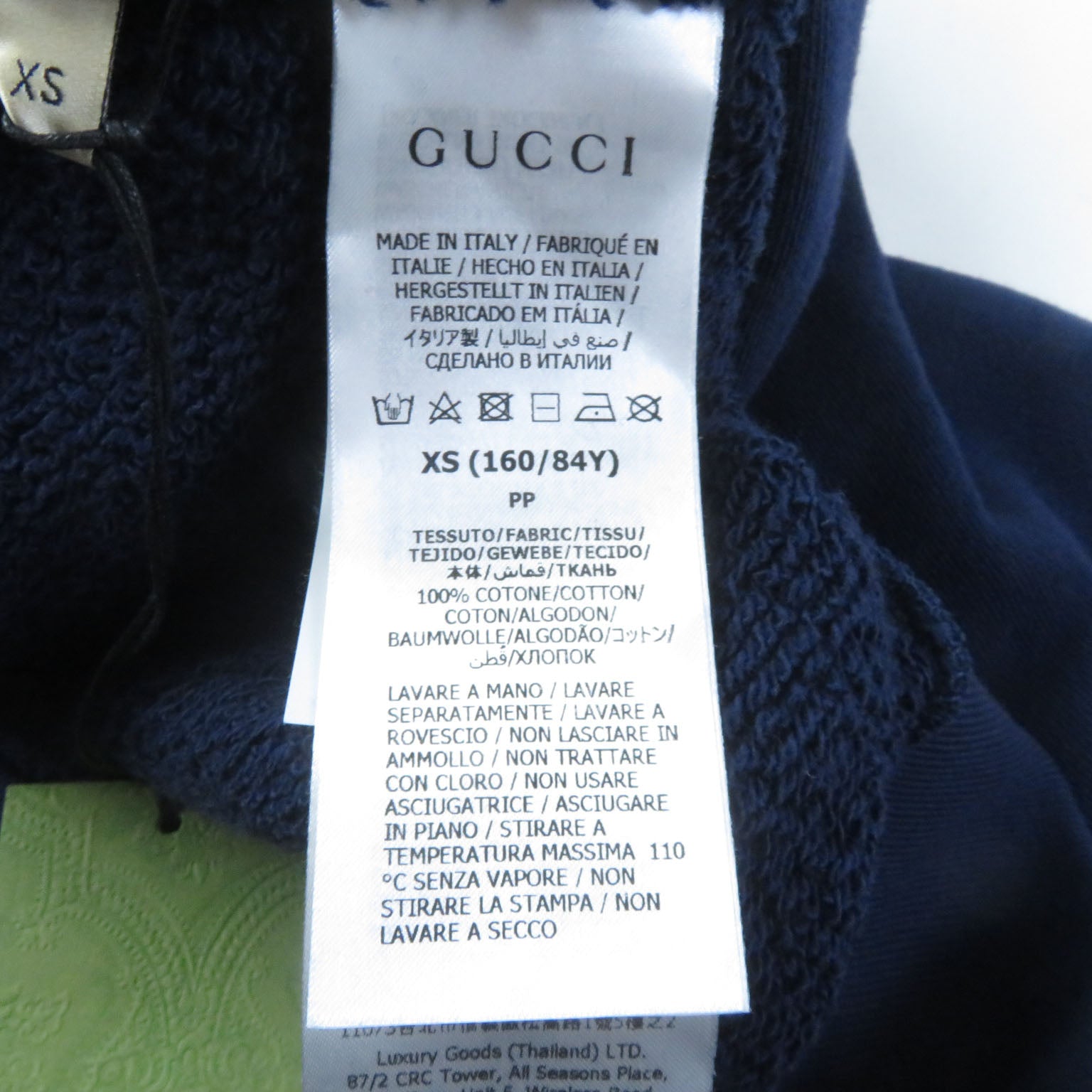 Gucci Cotton Interlocking G Pullover Navy XS