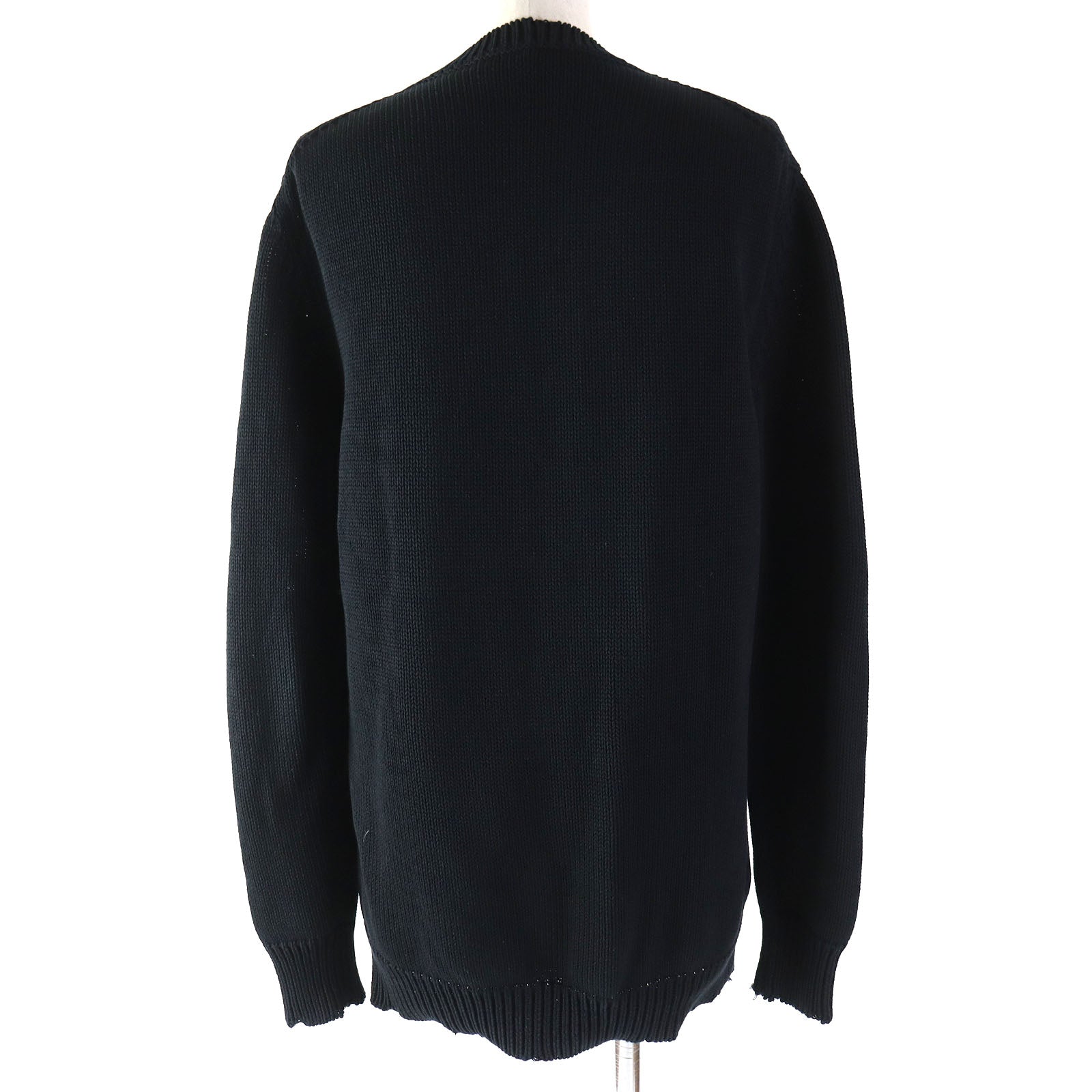 Givenchy Cotton Logo Long Sleeve Knit Black S