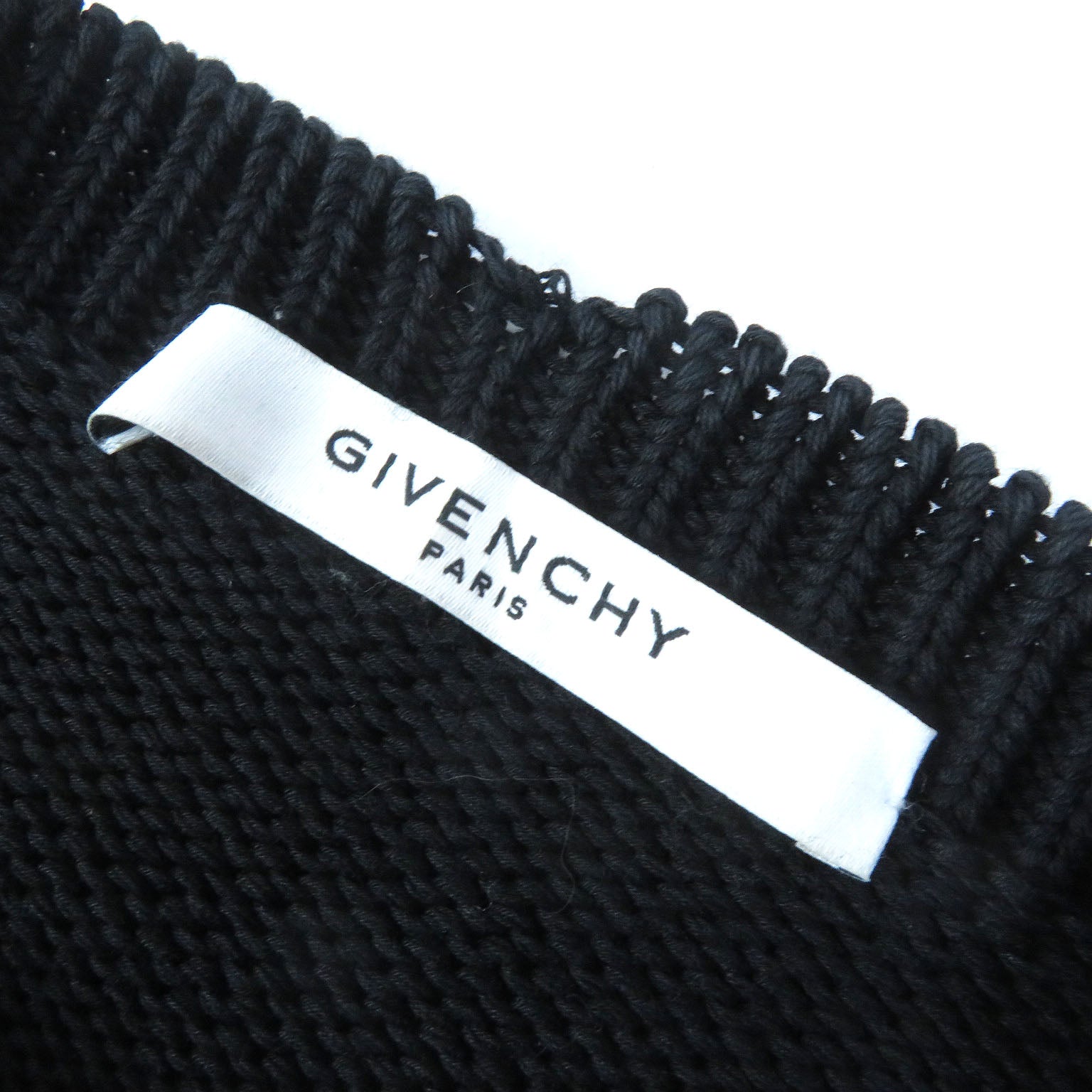 Givenchy Cotton Logo Long Sleeve Knit Black S