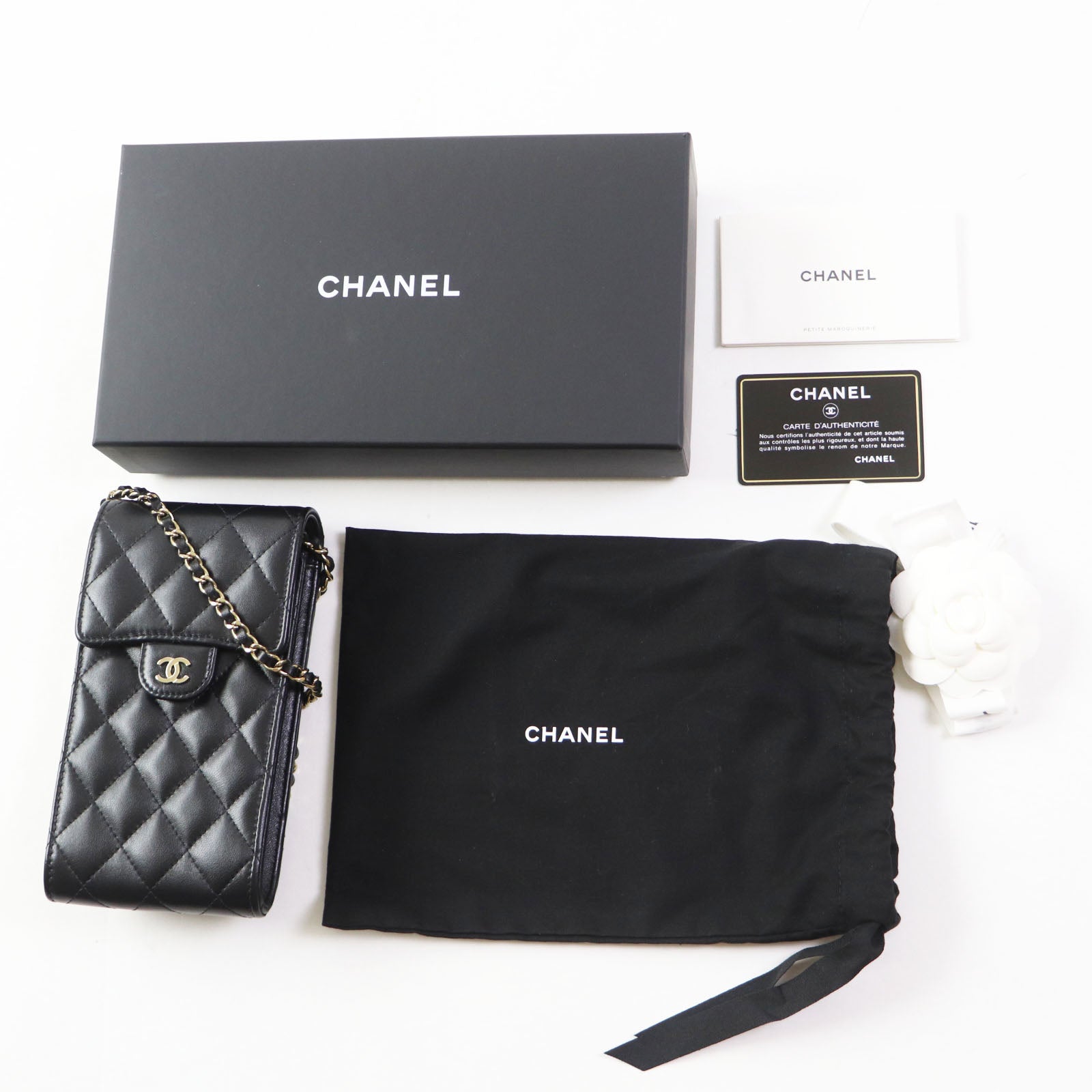 Chanel Lamb Leather COCO Mark Phone Case Bag