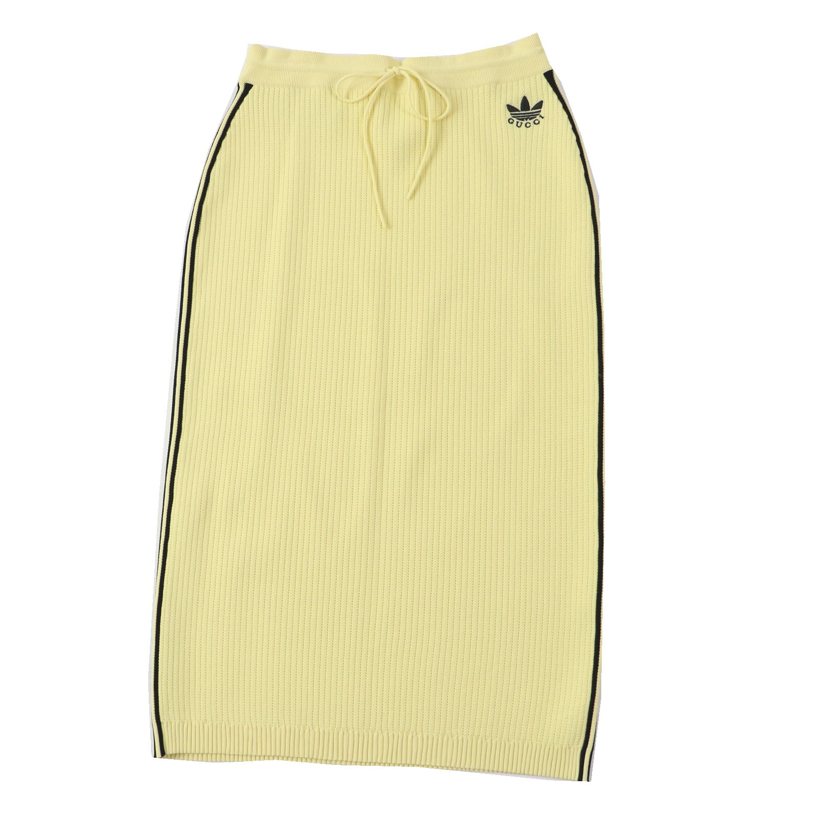 GUCCI Adidas Striped Knit Long Skirt Yellow Black