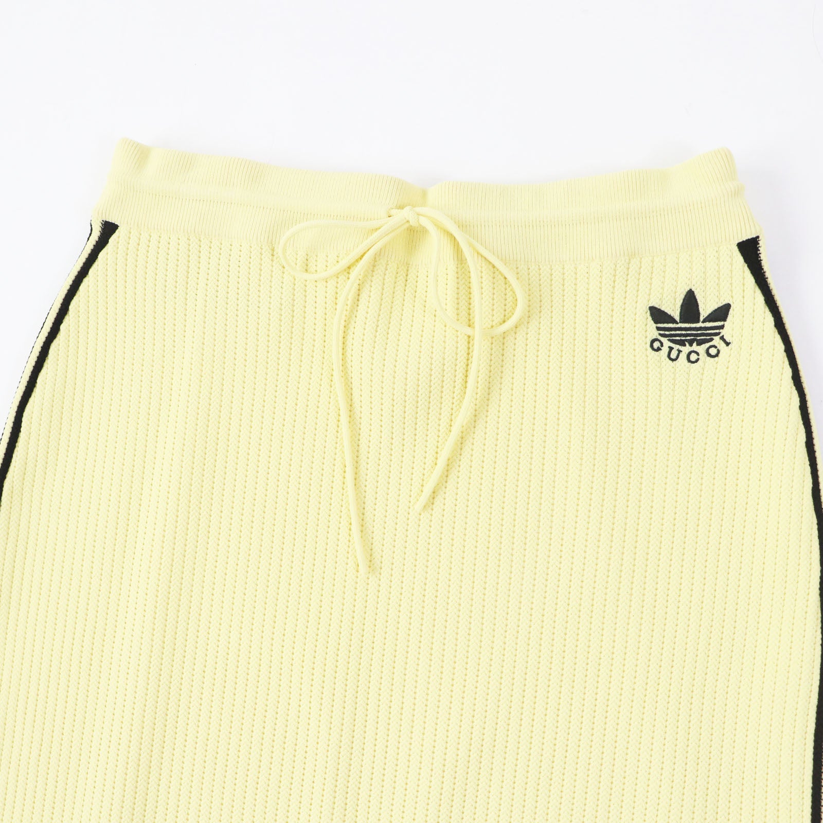 GUCCI Adidas Striped Knit Long Skirt Yellow Black