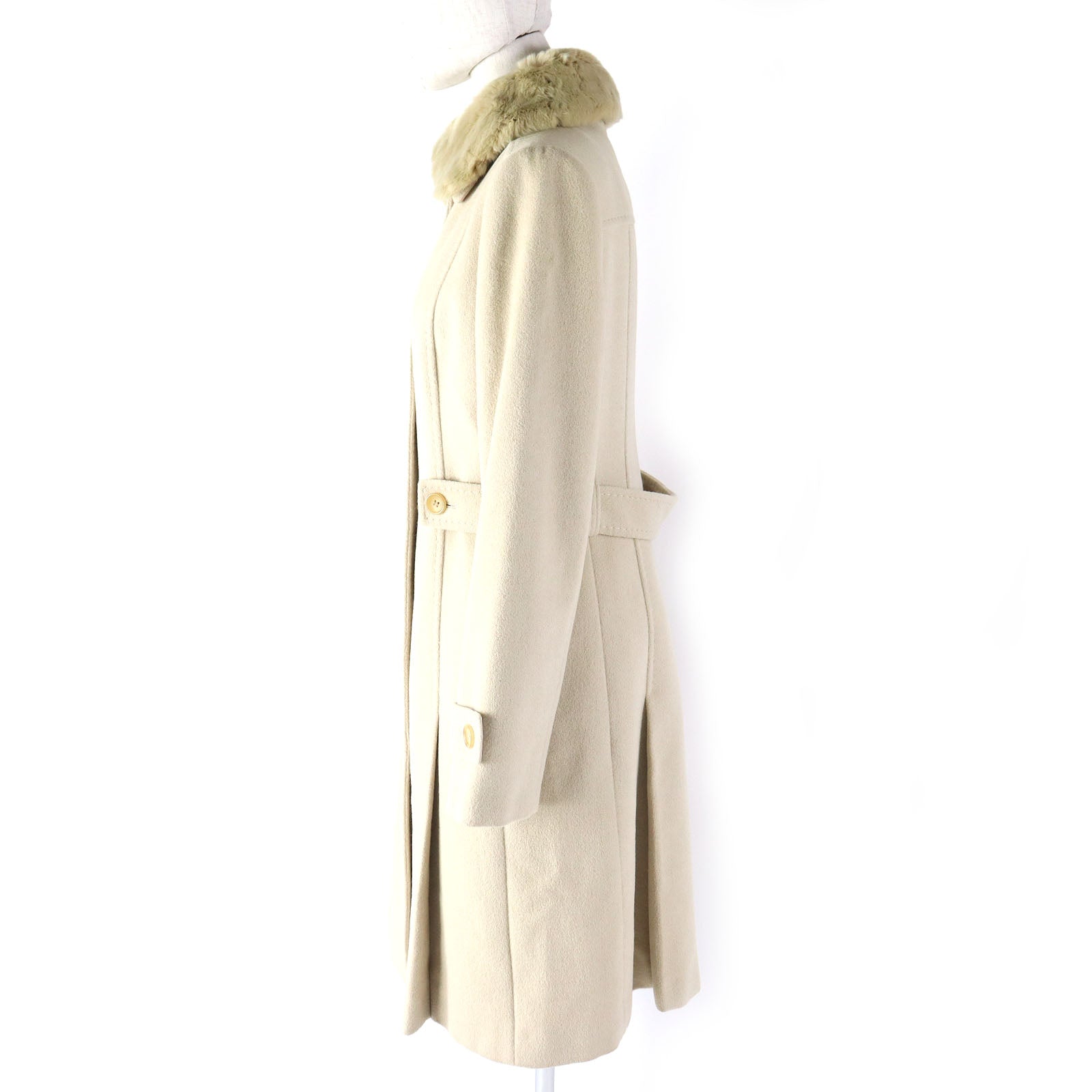 Burberry Wool Rabbit Fur Collar Coat Women