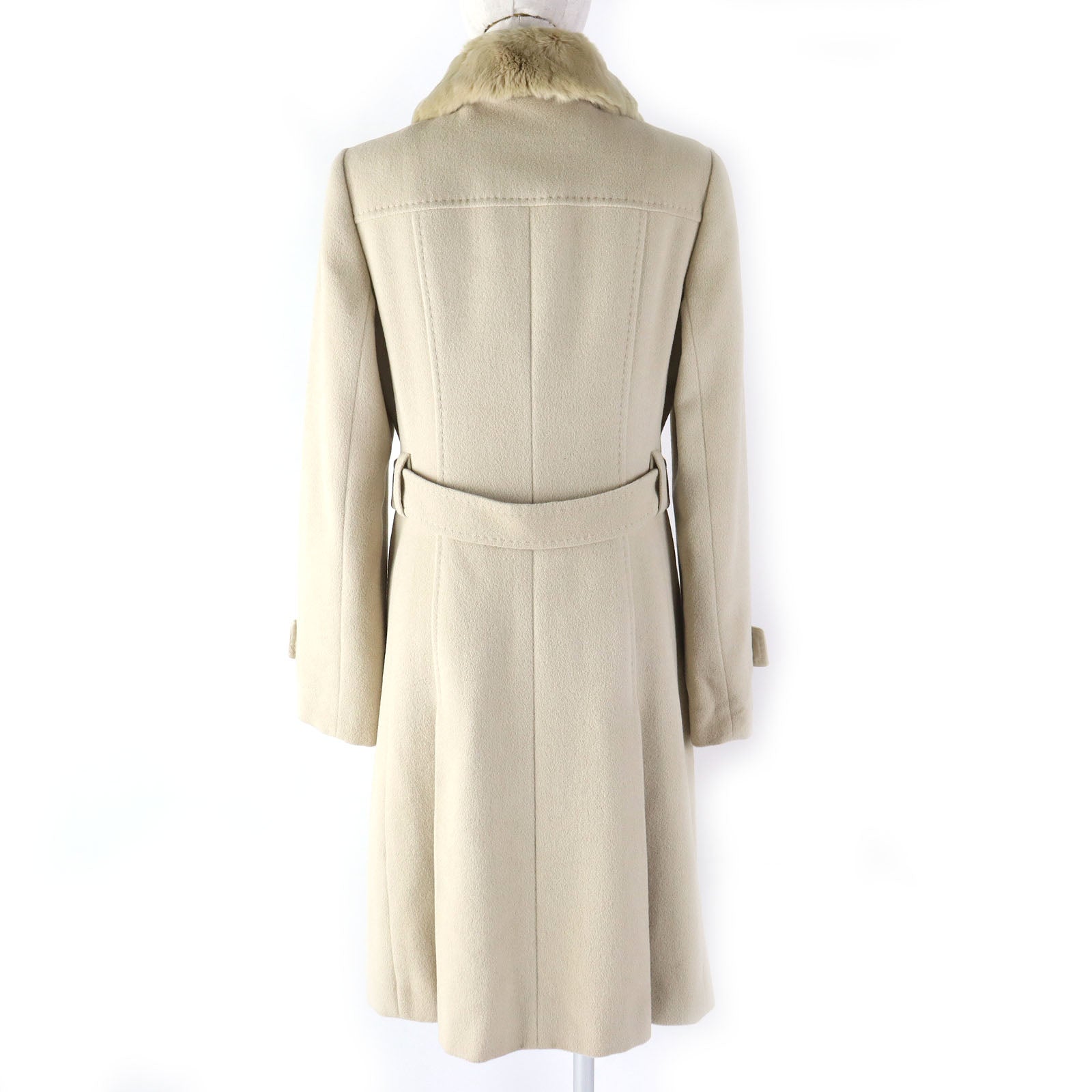 Burberry Wool Rabbit Fur Collar Coat Women