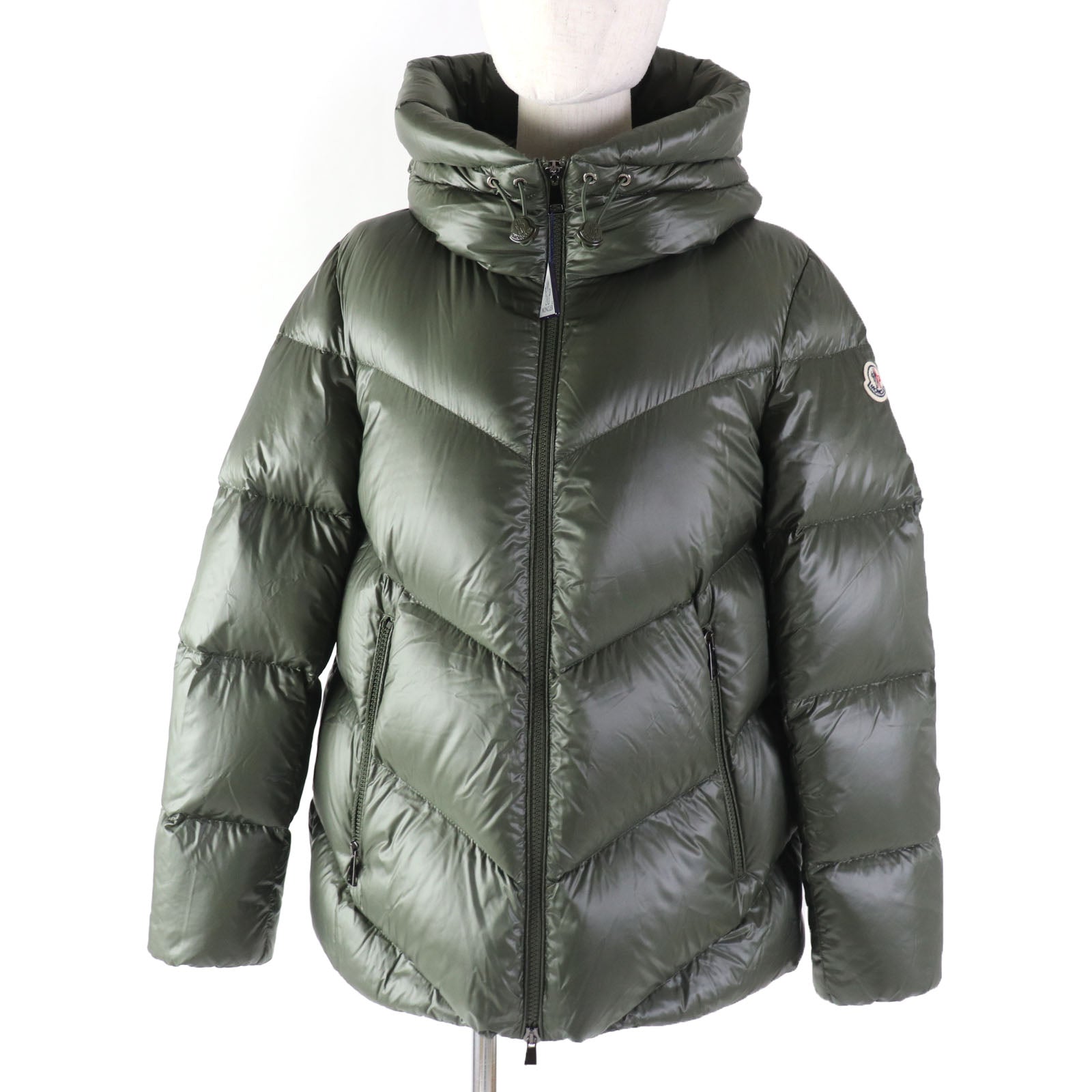 Moncler Chambon Nylon Hooded Down Jacket Khaki