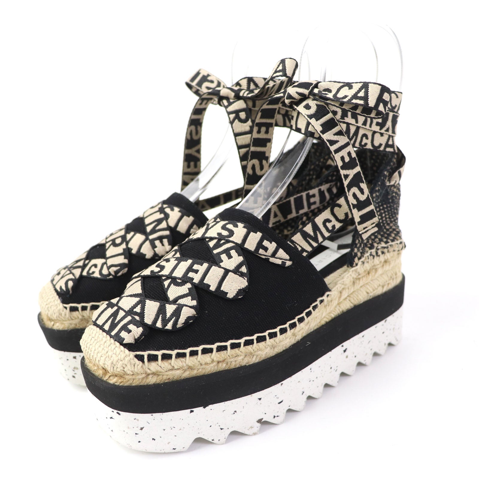 Stella McCartney Gaia Logo Platform Espadrilles