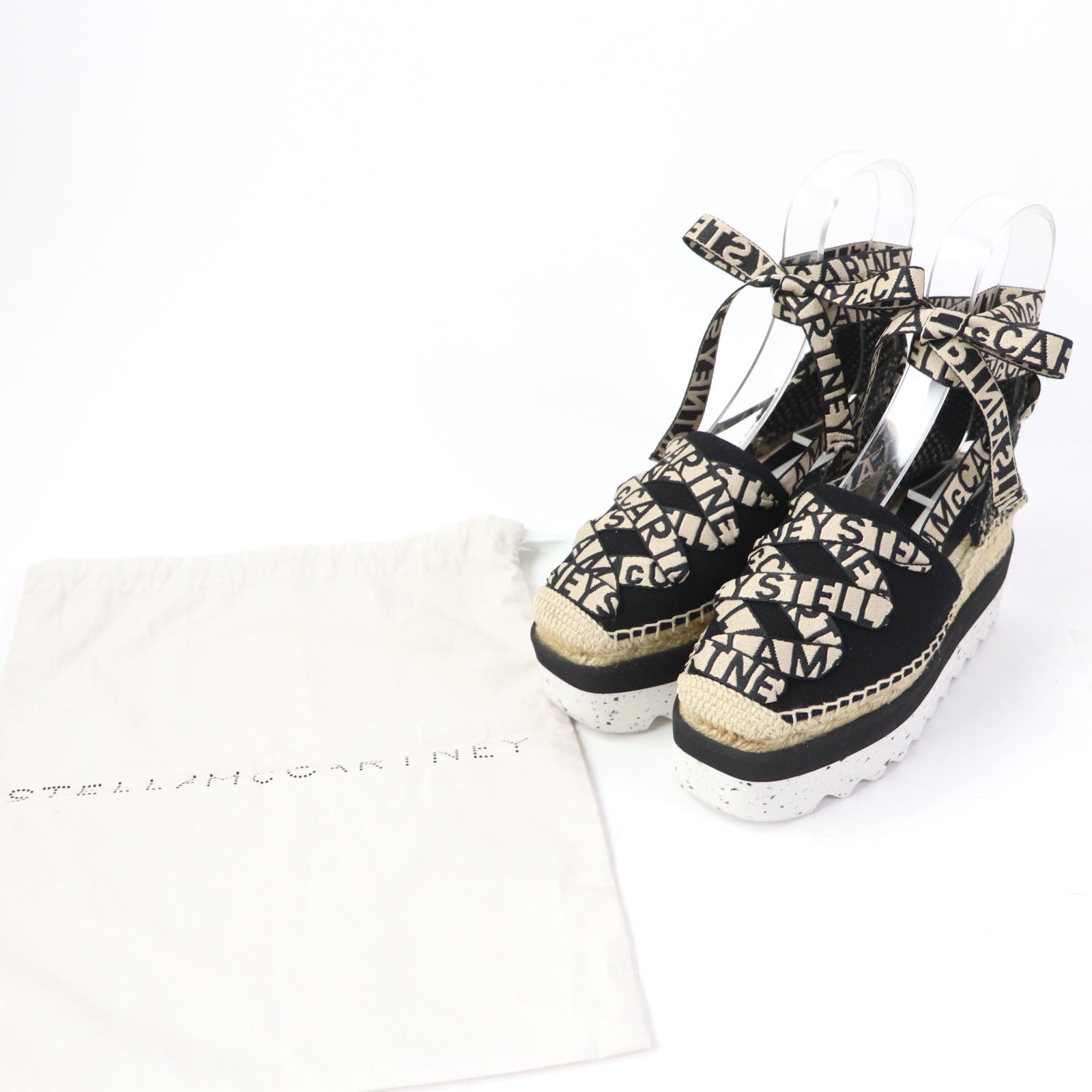 Stella McCartney Gaia Logo Platform Espadrilles