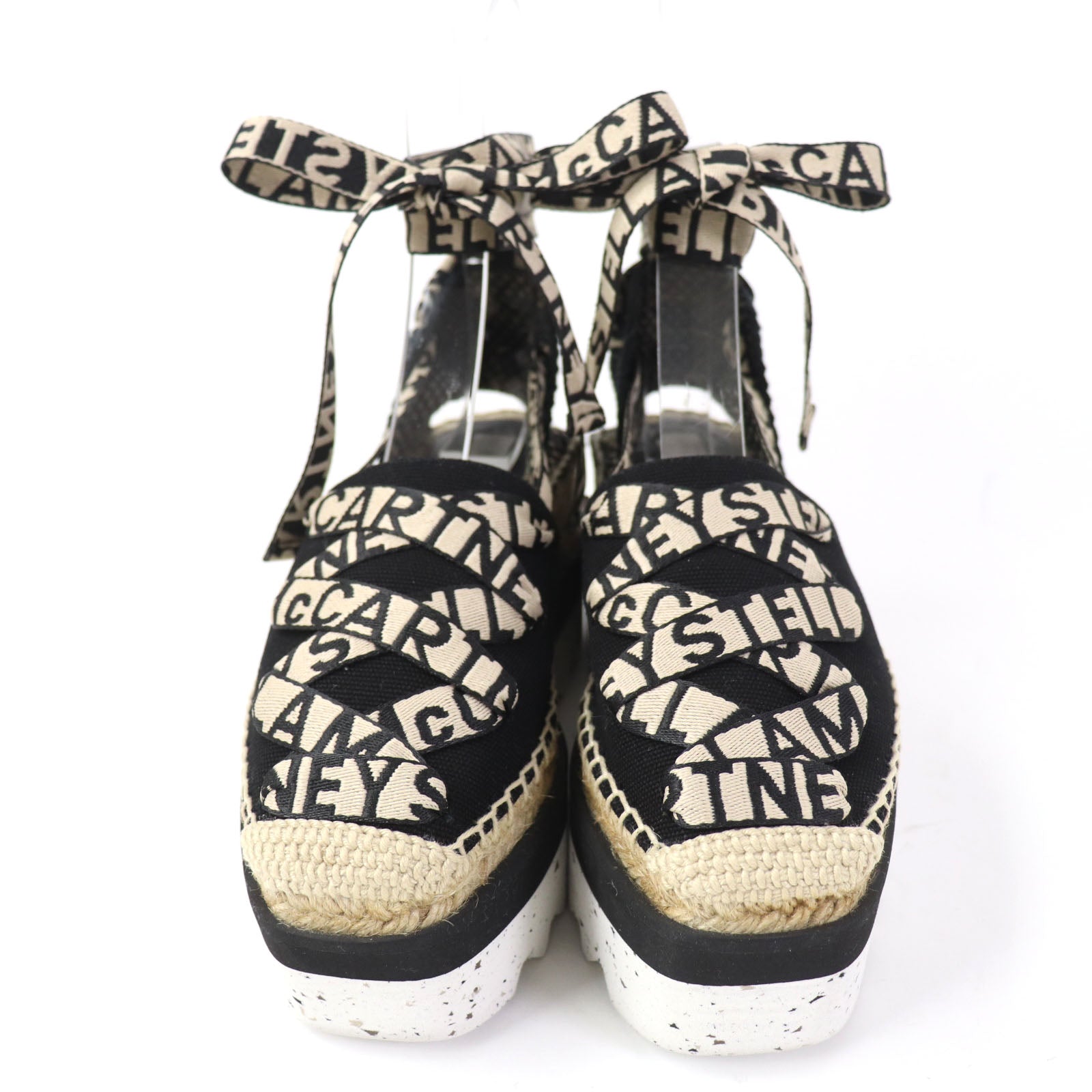 Stella McCartney Gaia Logo Platform Espadrilles