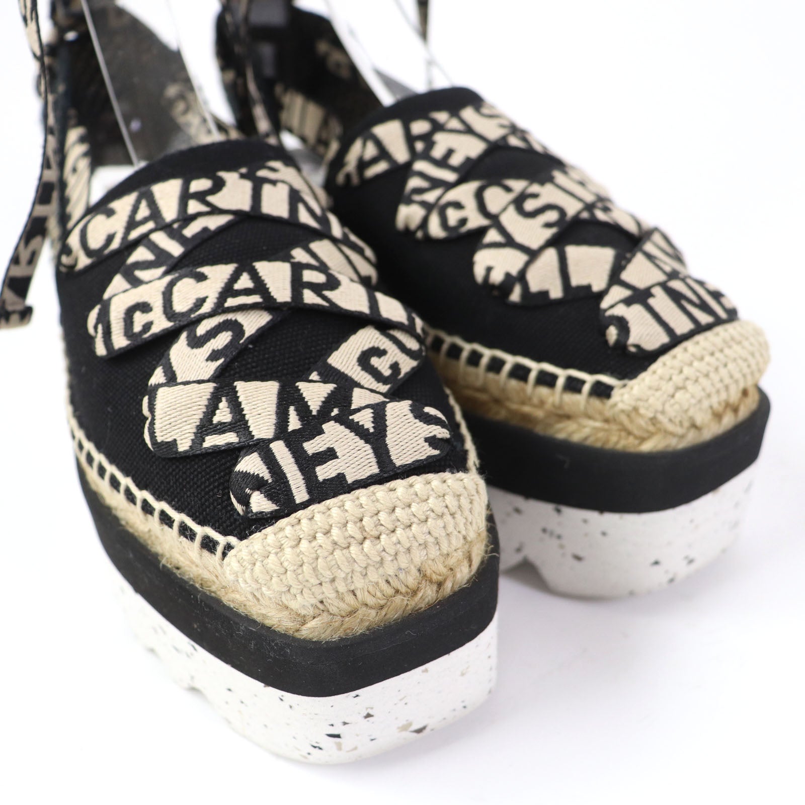 Stella McCartney Gaia Logo Platform Espadrilles