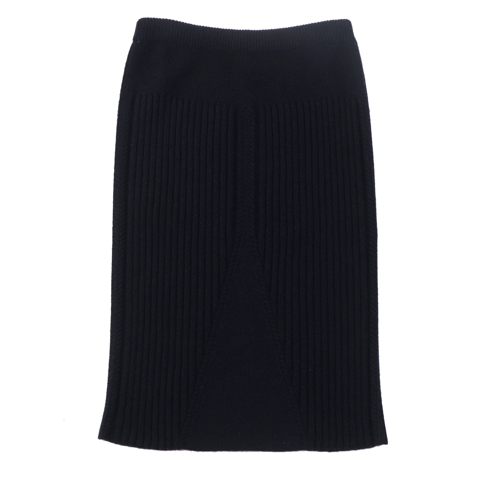 Chanel Cashmere Logo Knit Skirt Navy