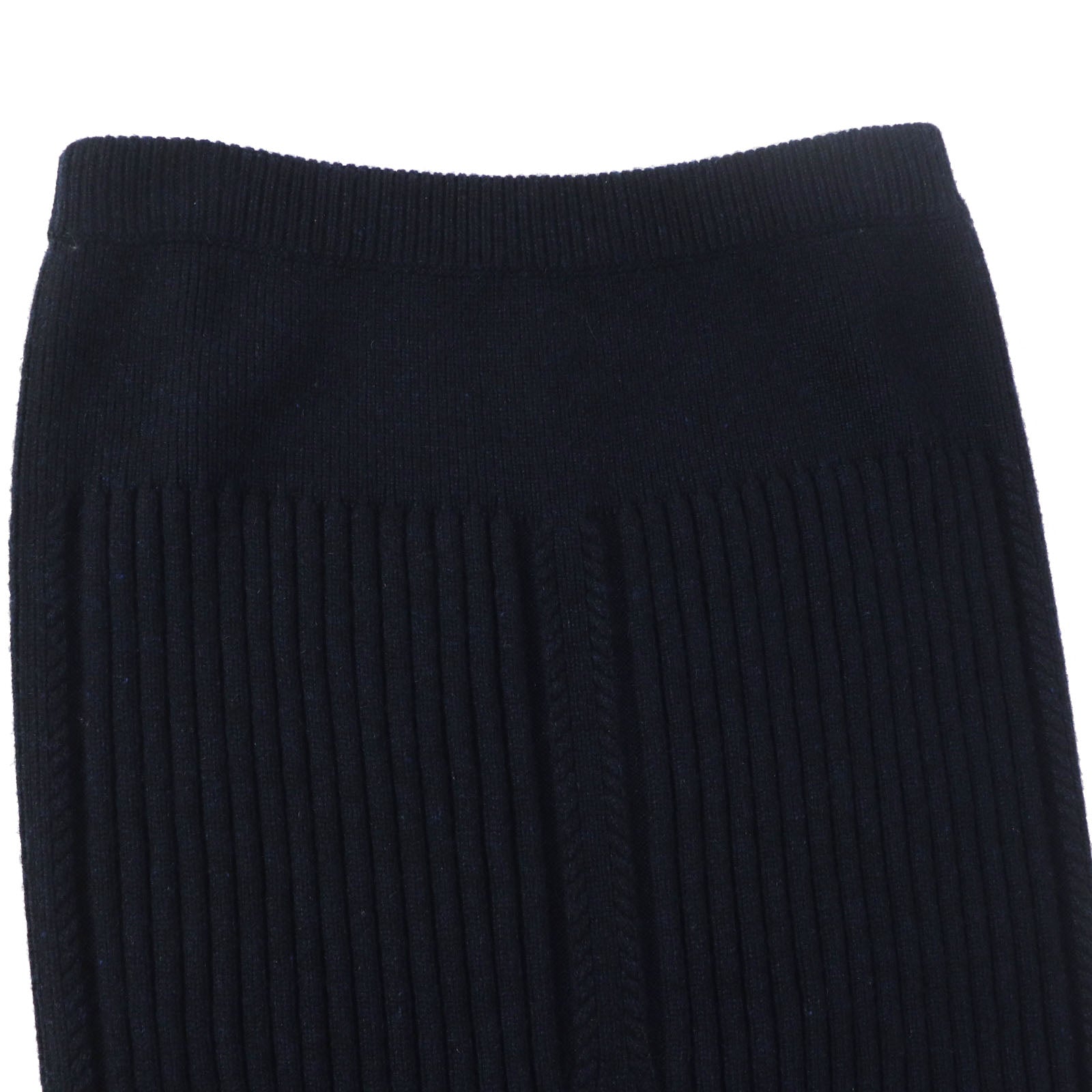 Chanel Cashmere Logo Knit Skirt Navy