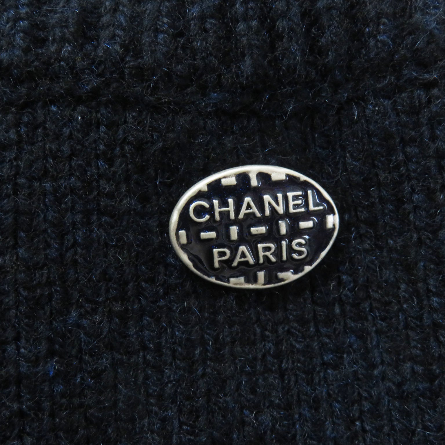 Chanel Cashmere Logo Knit Skirt Navy