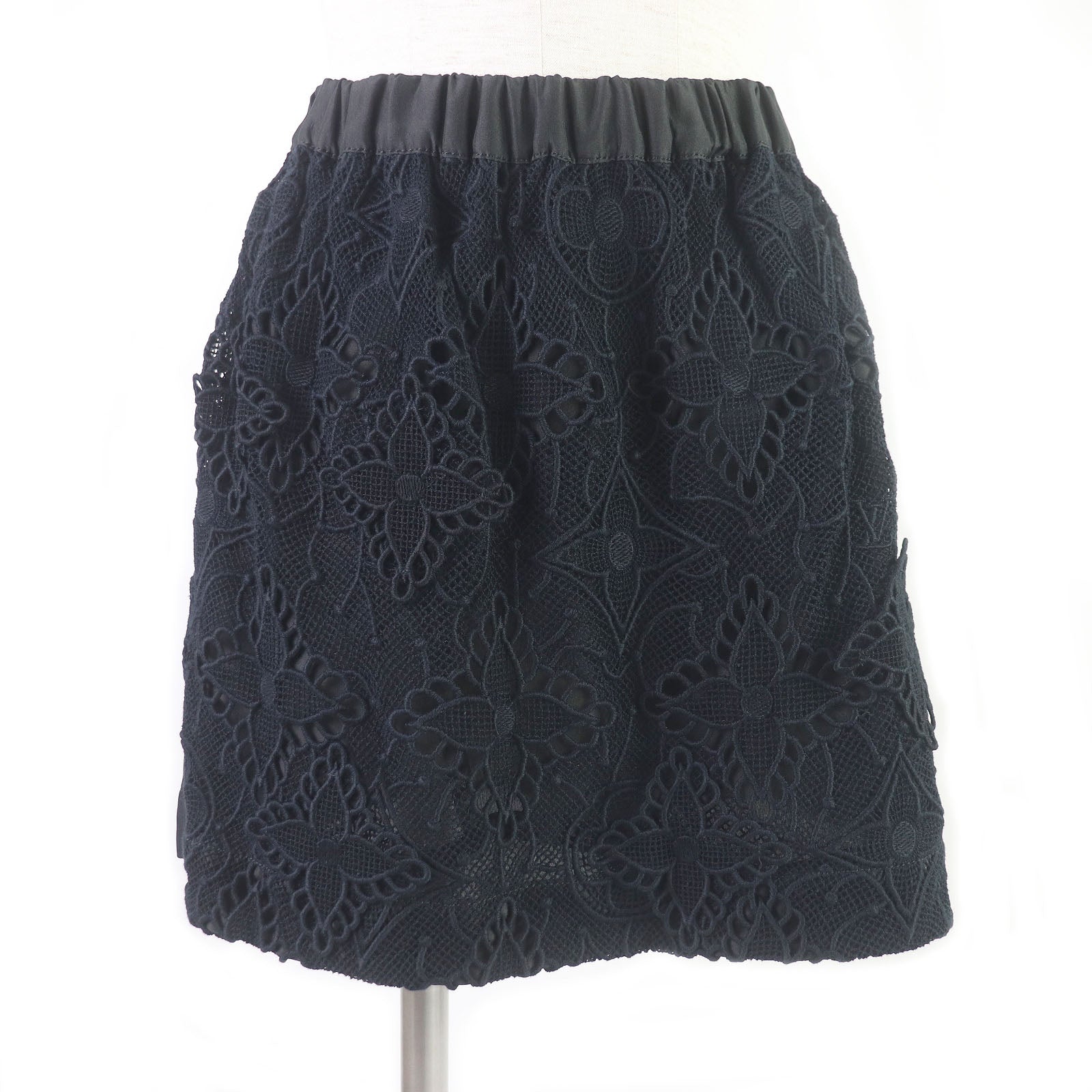 Louis Vuitton Monogram Flower Lace Mini Skirt