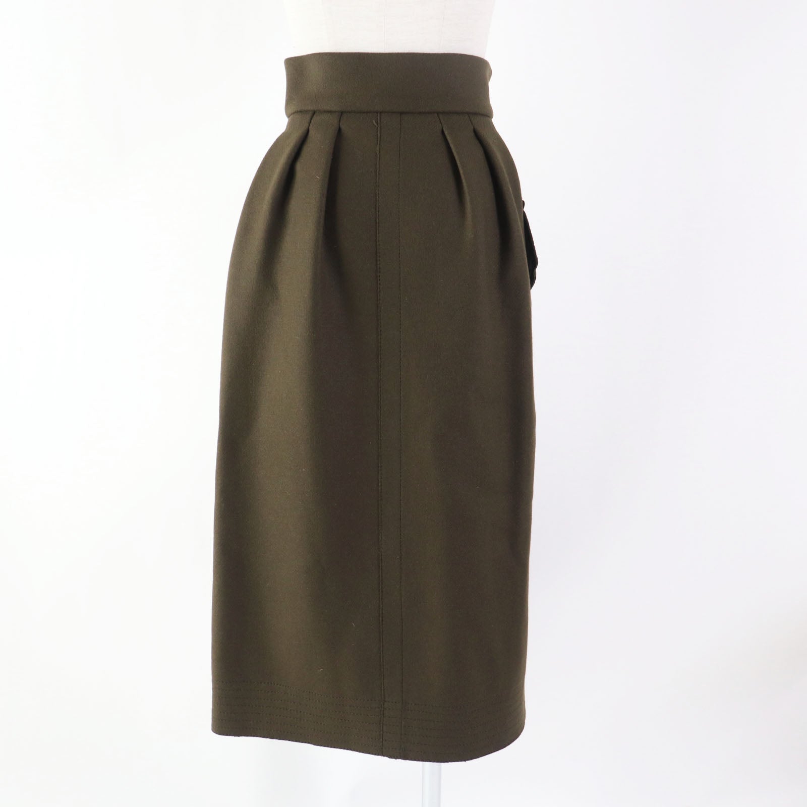 Moncler GONNA Wool Nylon Skirt Khaki Women