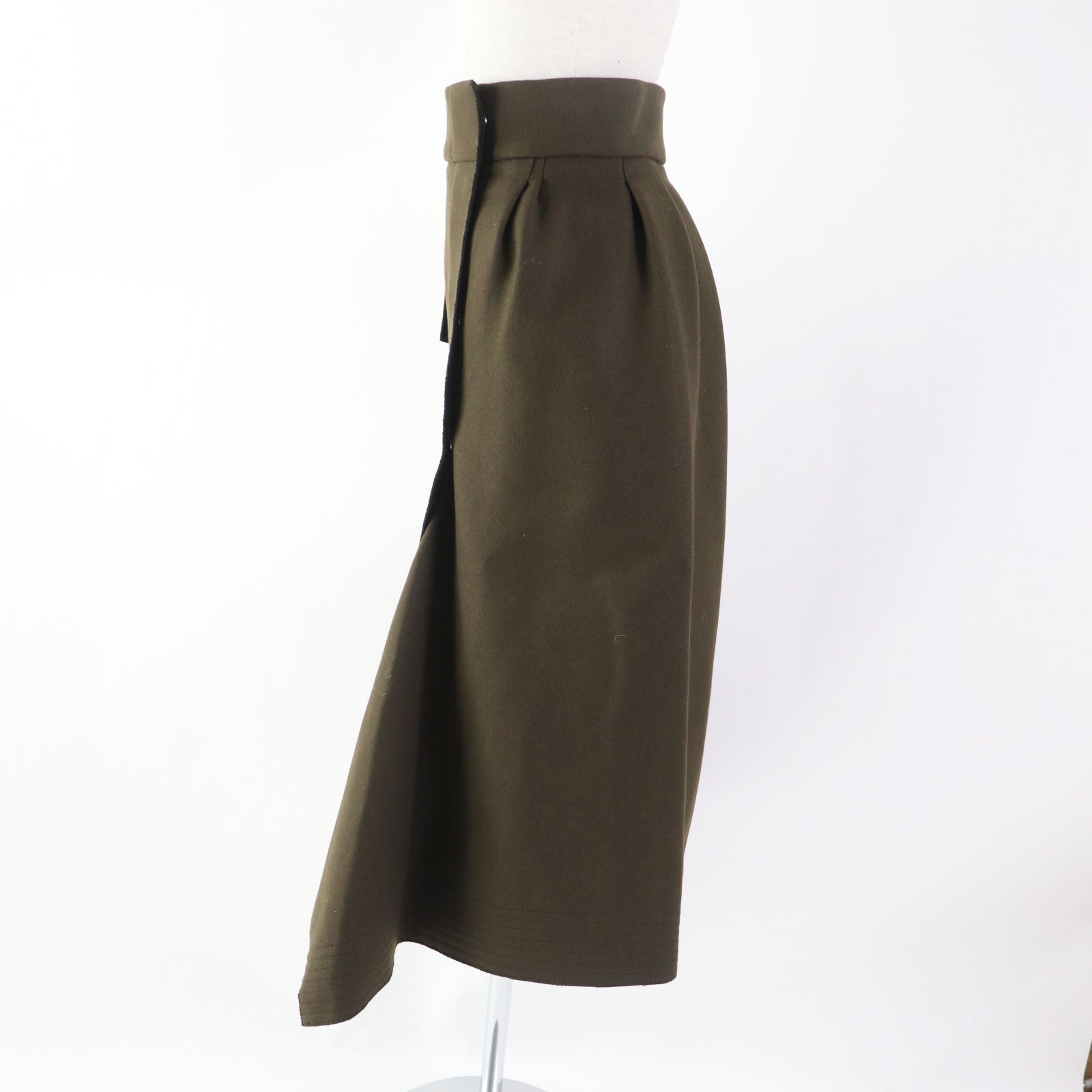 Moncler GONNA Wool Nylon Skirt Khaki Women