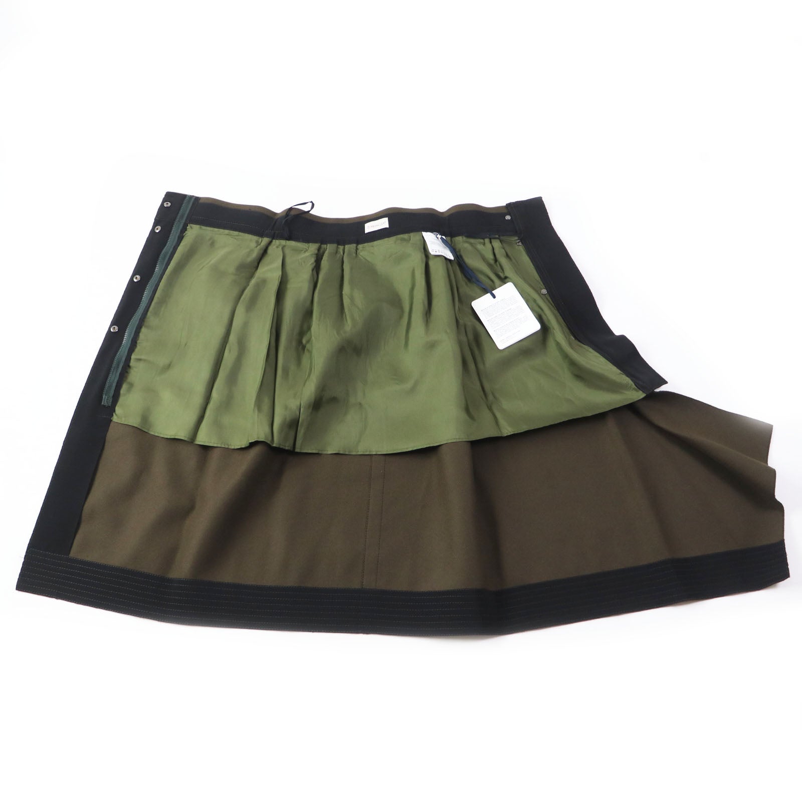 Moncler GONNA Wool Nylon Skirt Khaki Women