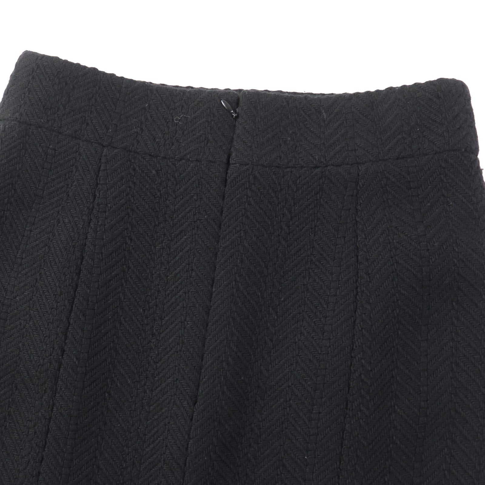 Chanel Wool Tweed Trapezoid Skirt Black