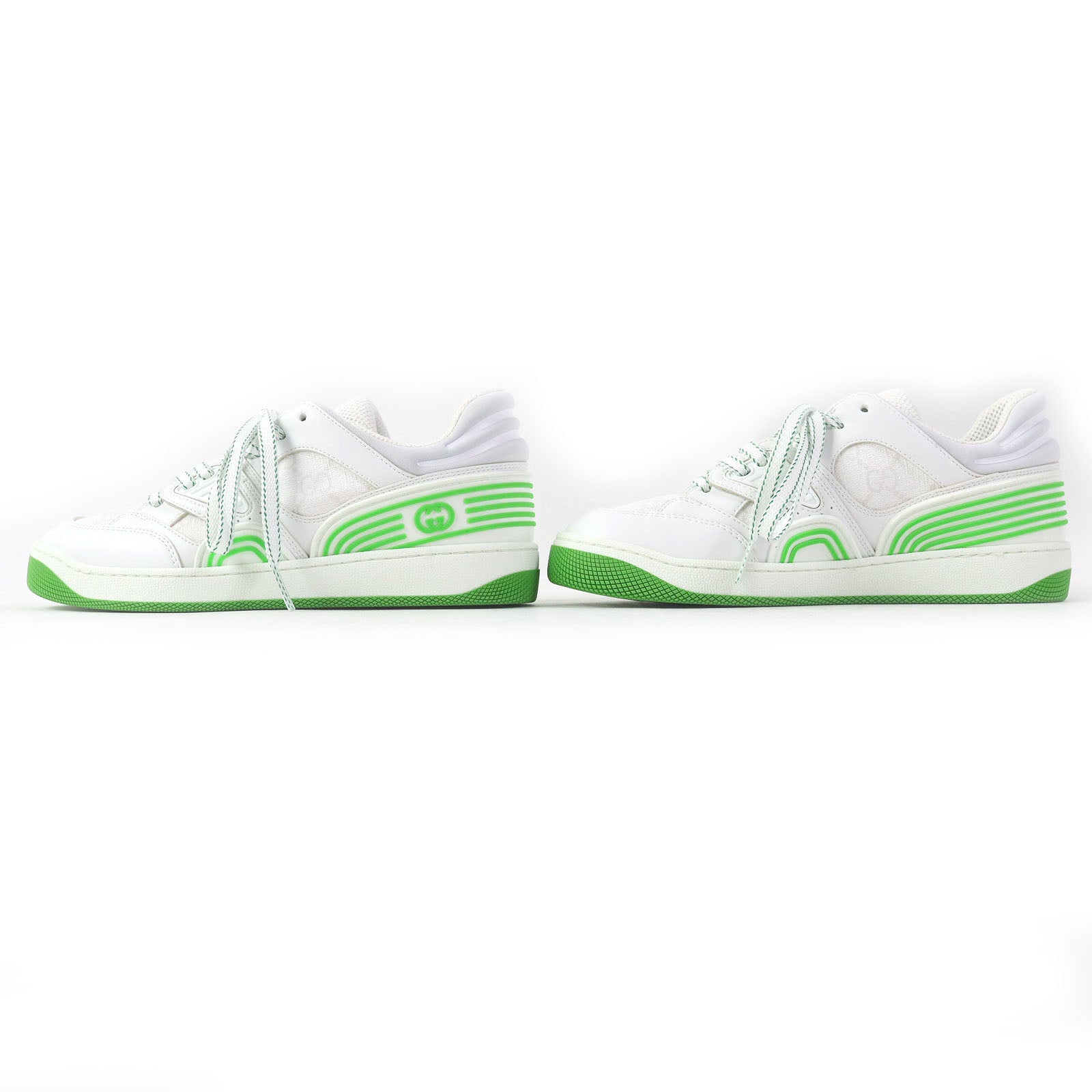 Gucci Basket GG Sneakers White Green Women